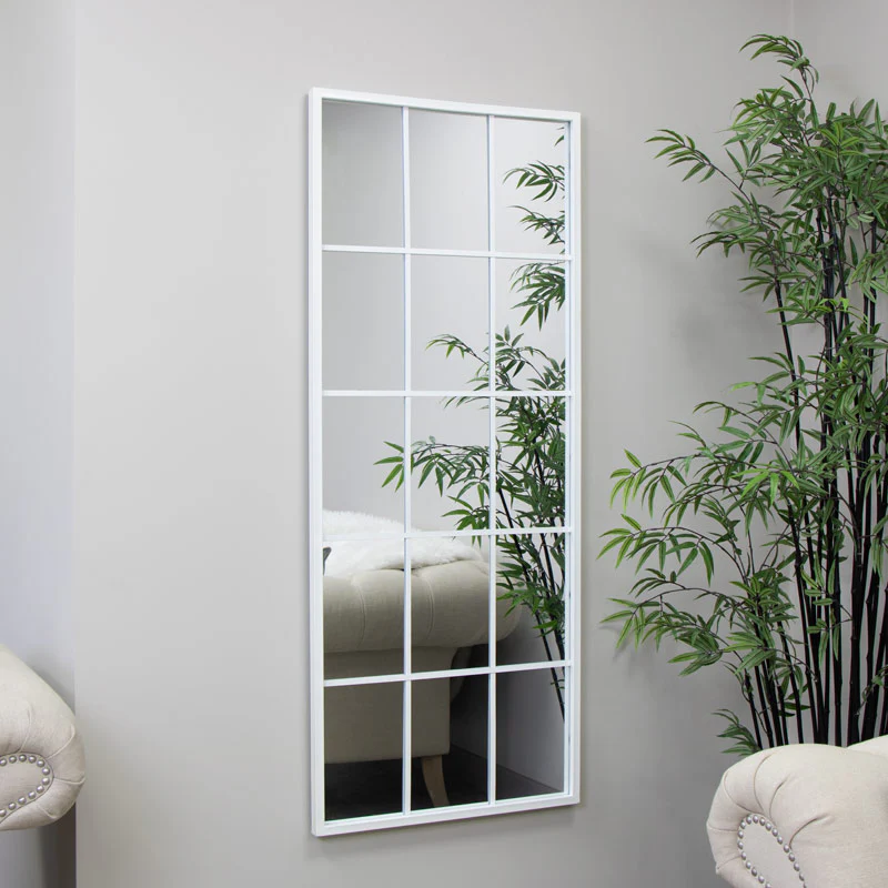 Extra Large White Window Mirror 144cm x 59cm - Image 4