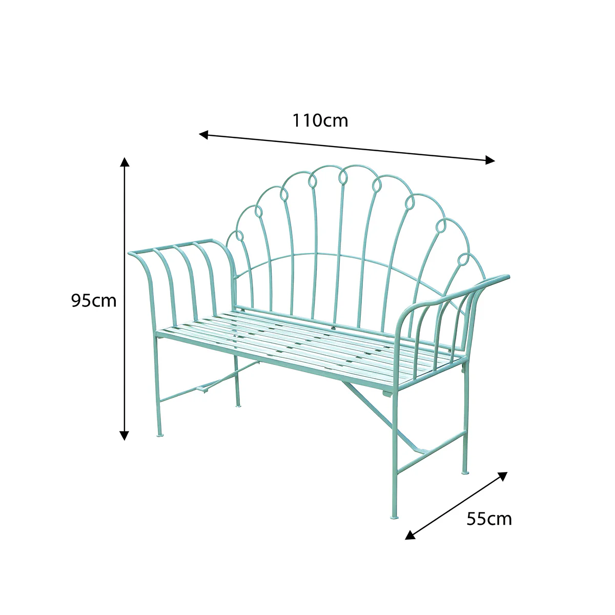 Antique Sage Green Garden Bench - Image 7