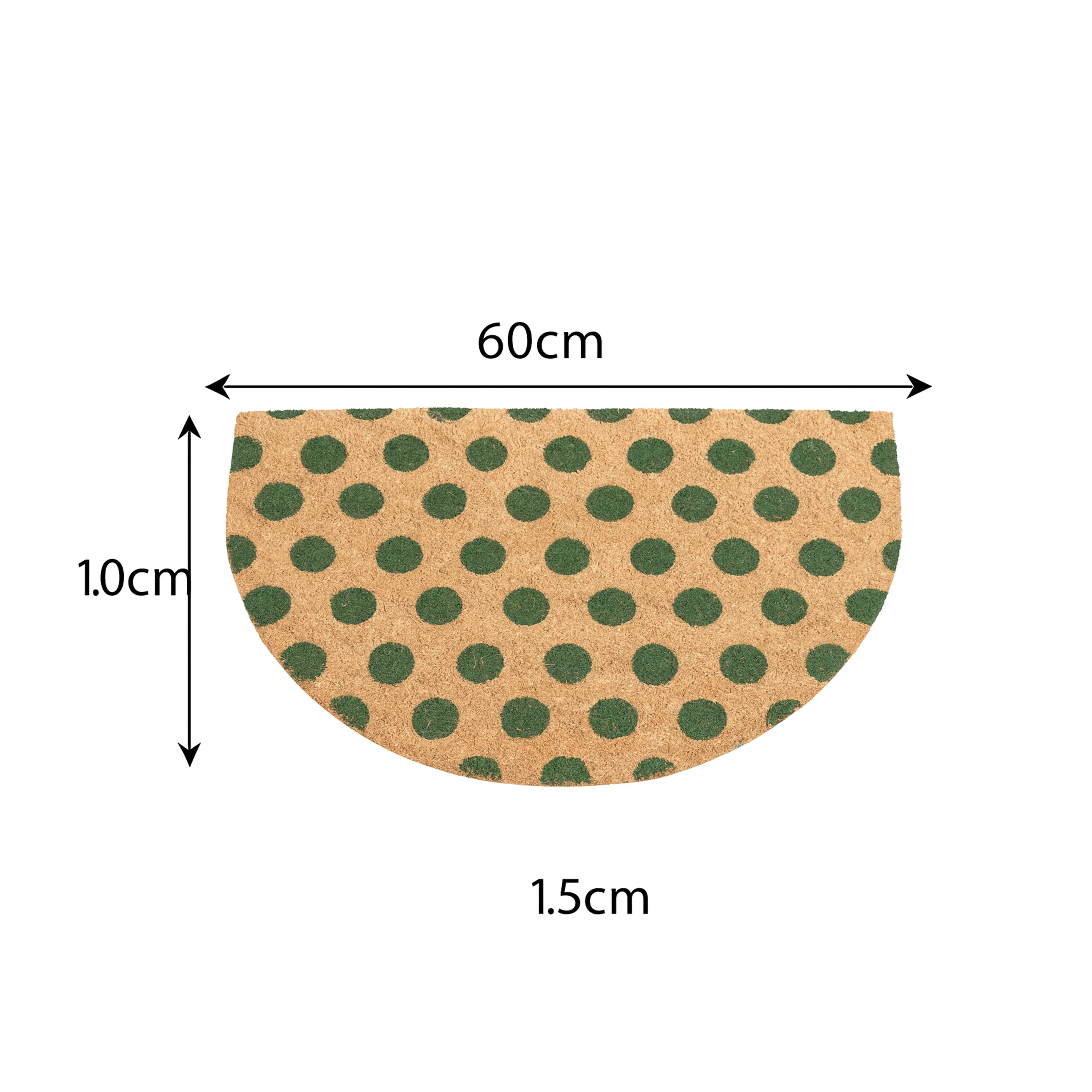 Forest Green & Natural Polka Dot Half Moon Door Mat - Image 5