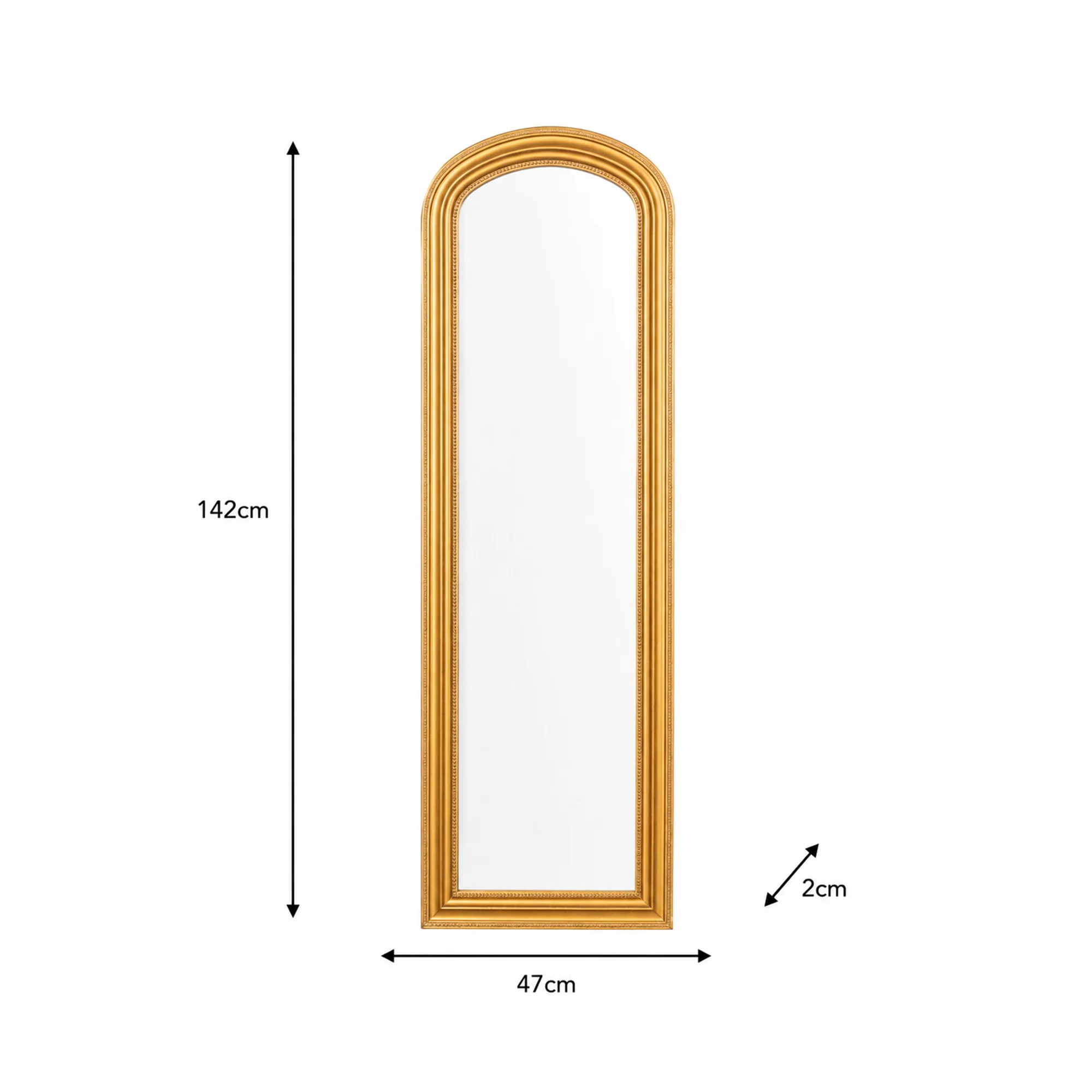 Full Length Antique Gold Leaner & Wall Mirror - 47cm x 142cm - Image 7