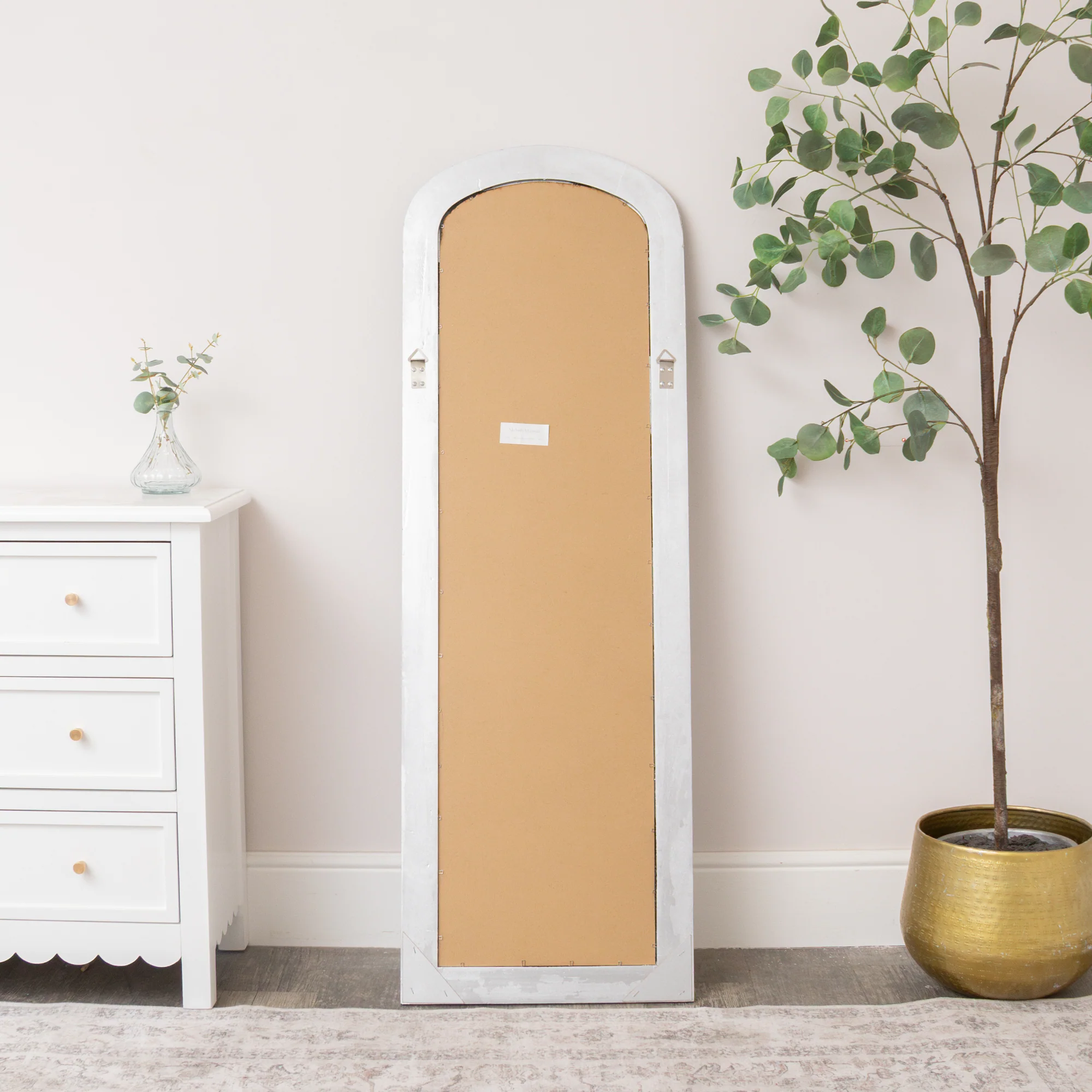 Full Length Foiled Silver Leaner & Wall Mirror - 47cm x 142cm - Image 4
