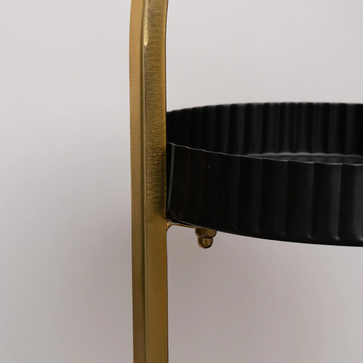 Gold and Black Metal 3 Tiered Storage Caddy - 25cm x 78cm - Image 4