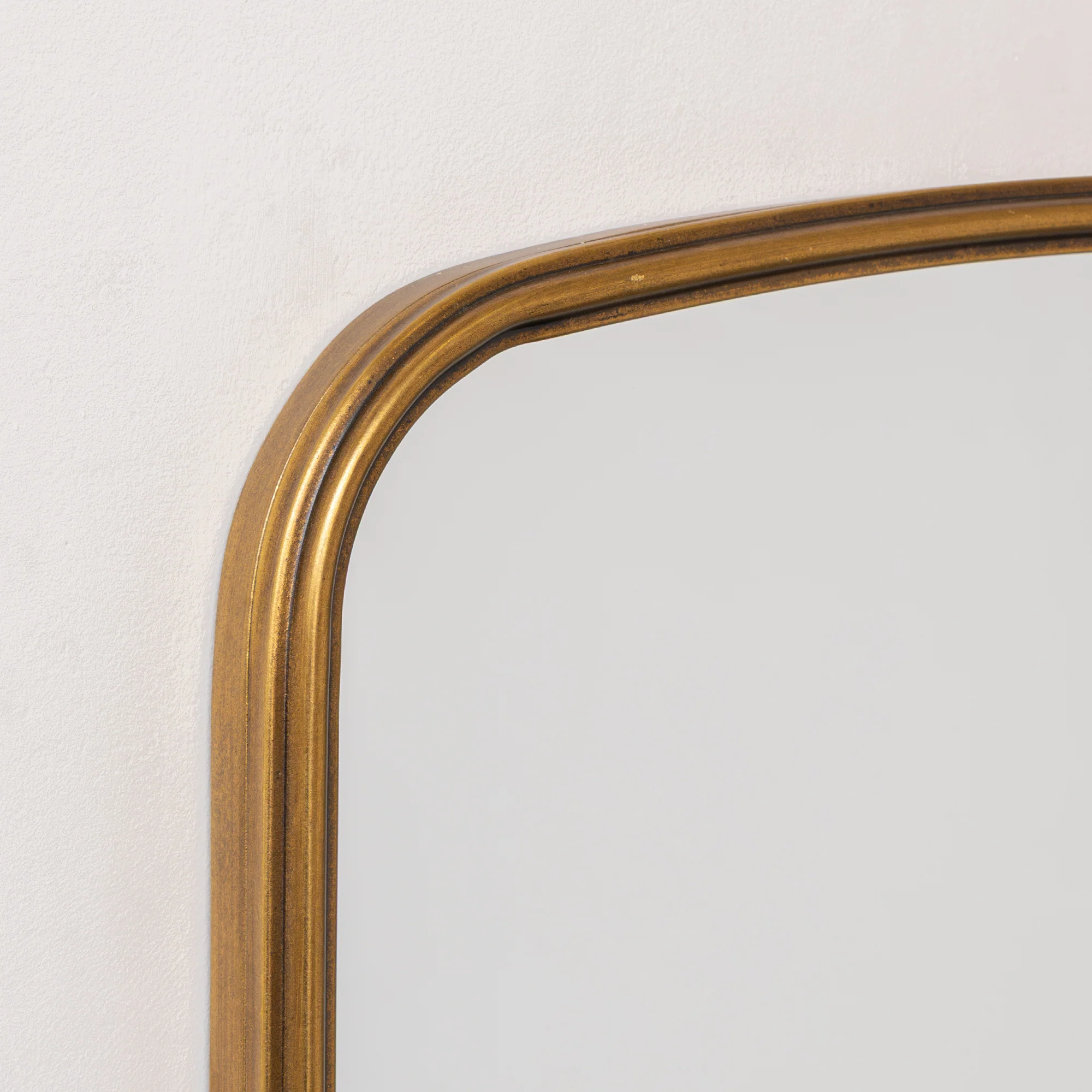Gold Arched Metal Framed Wall Mirror - 60cm x 40cm - Image 2