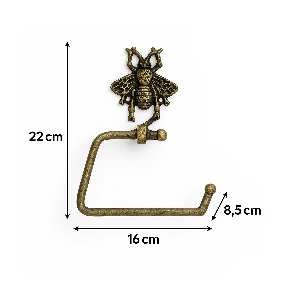 Brass Bumblebee Toilet Roll Holder 22 cm x 16 cm - Image 5