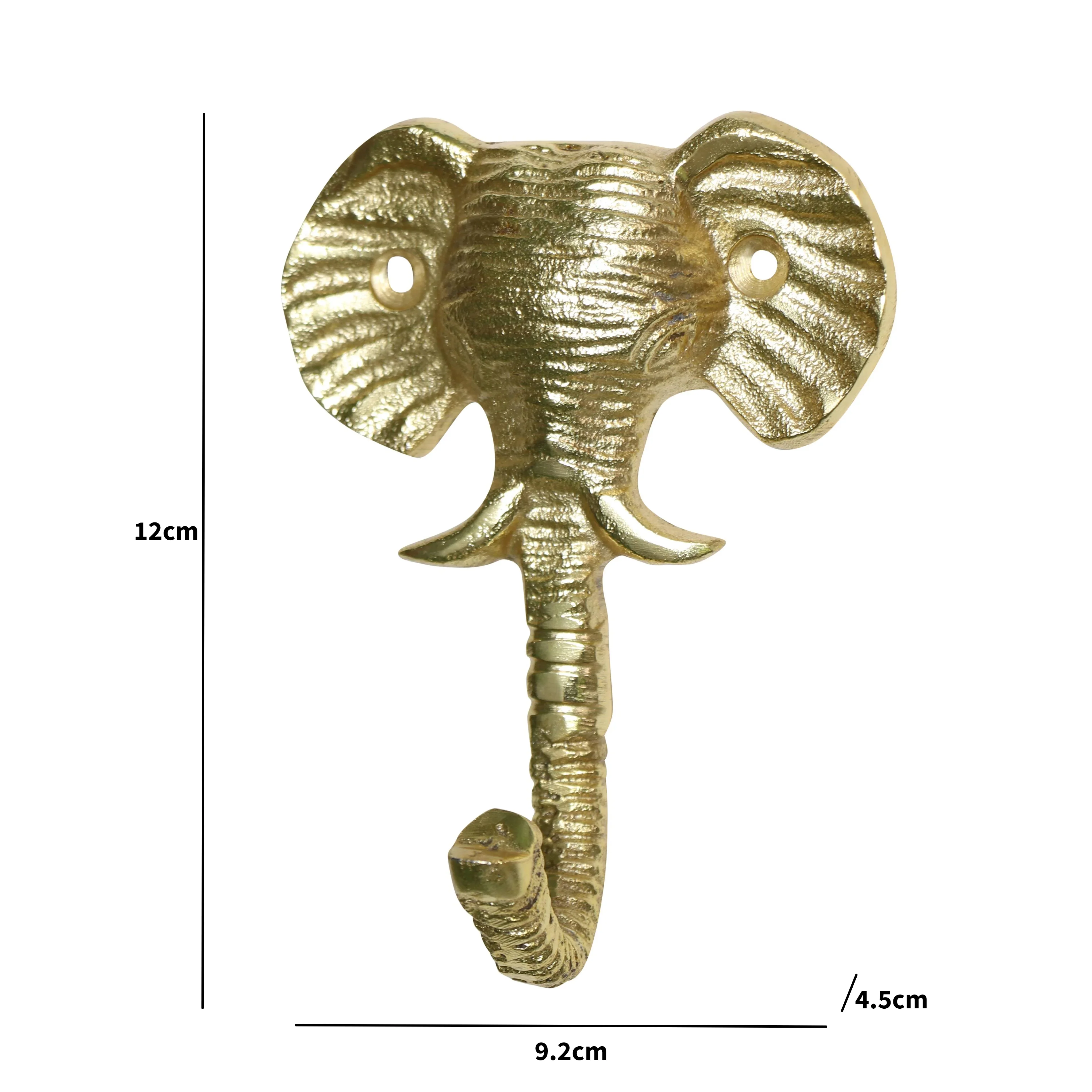 Gold Elephant Head Wall Hook - Image 3
