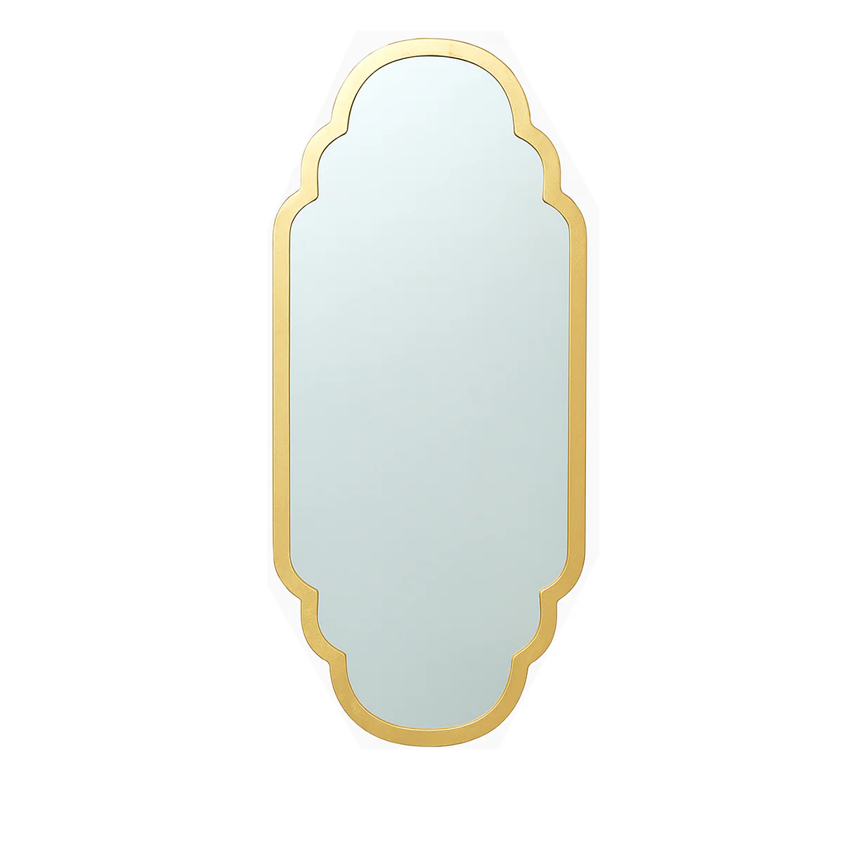 Gold Foiled Curved Scalloped Framed Wall Mirror 50cm x 100cm - Image 8
