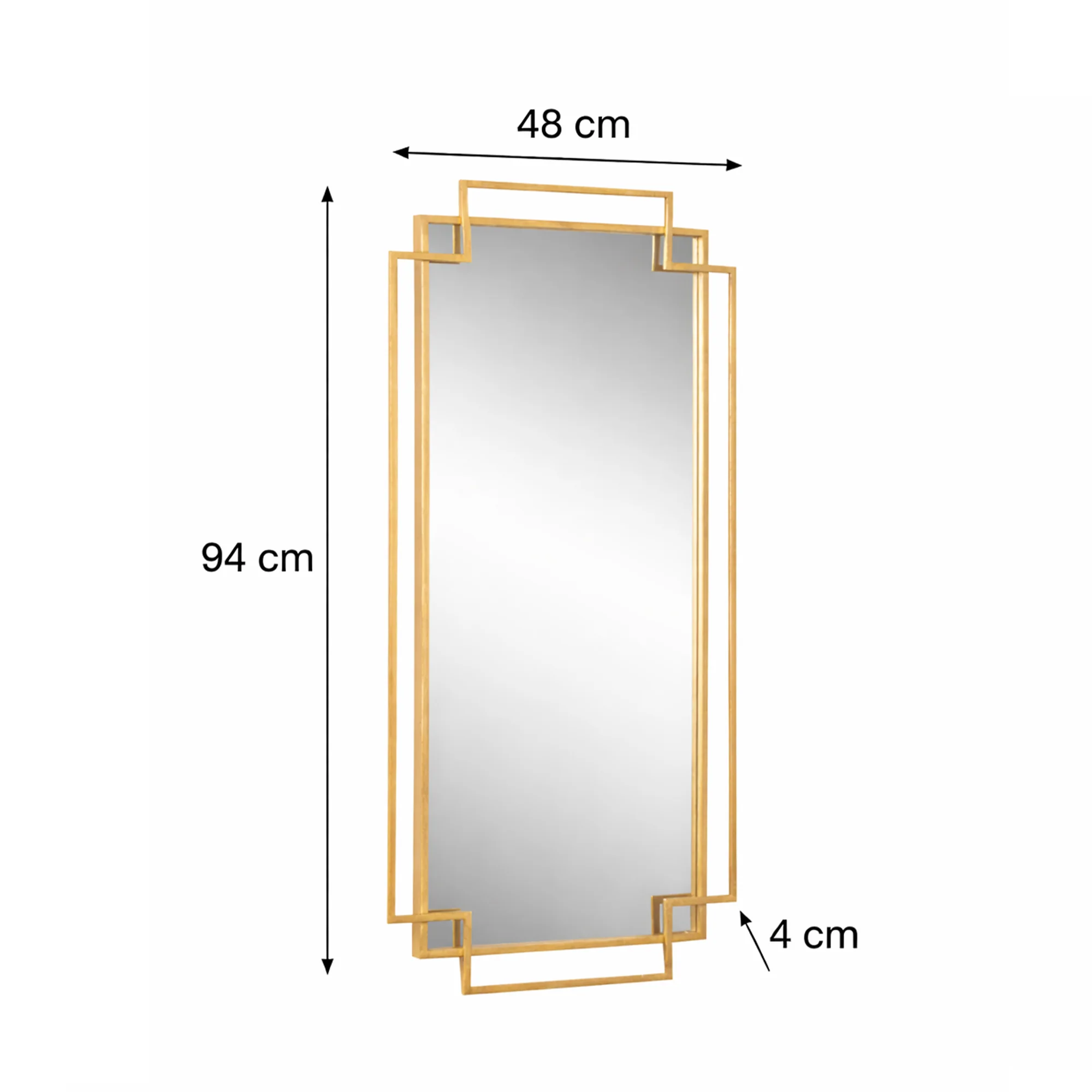 Gold Foiled Wall Mirror - 94cm x 48cm - Image 8