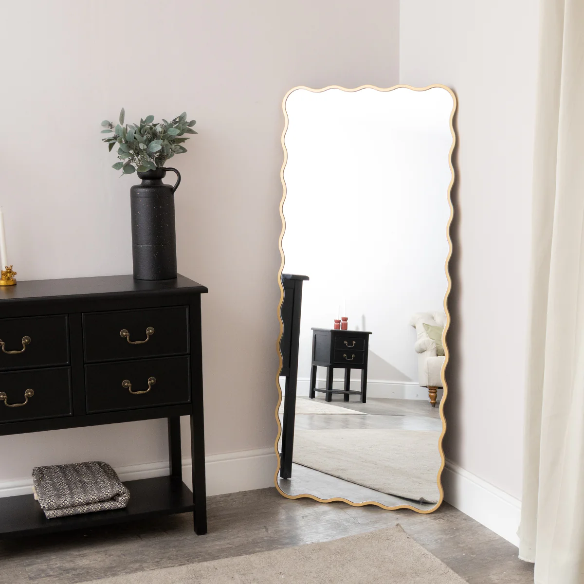 Gold Full Length Wavy Mirror - 70cm x 165cm - Image 4