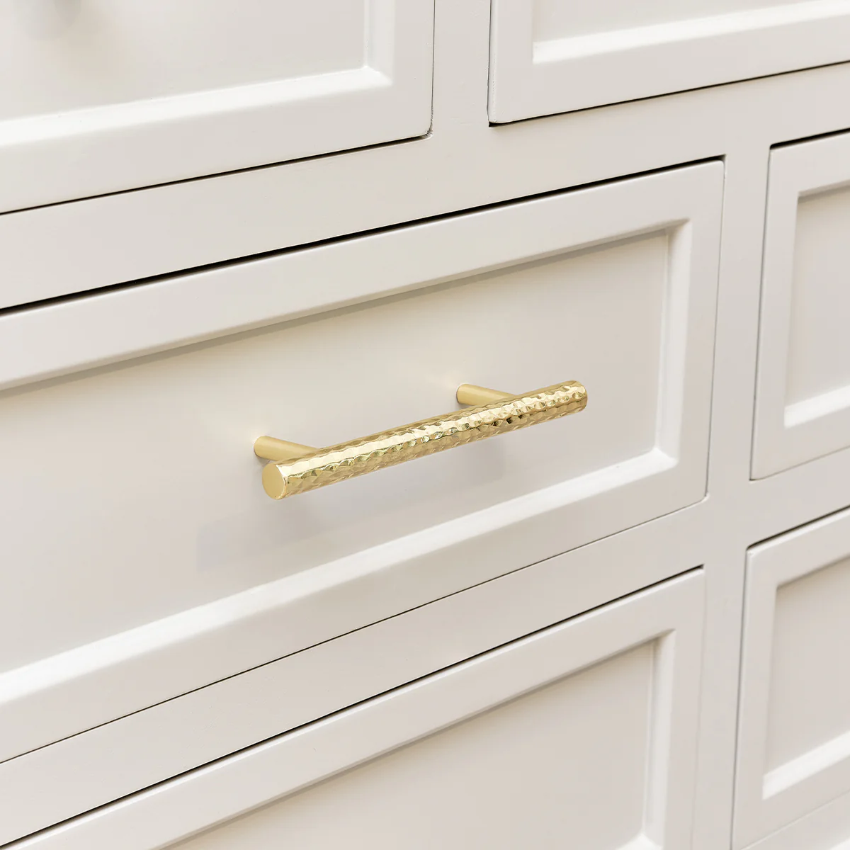 Large Gold Metal Hammered Bar Pull Drawer Handle - Image 4