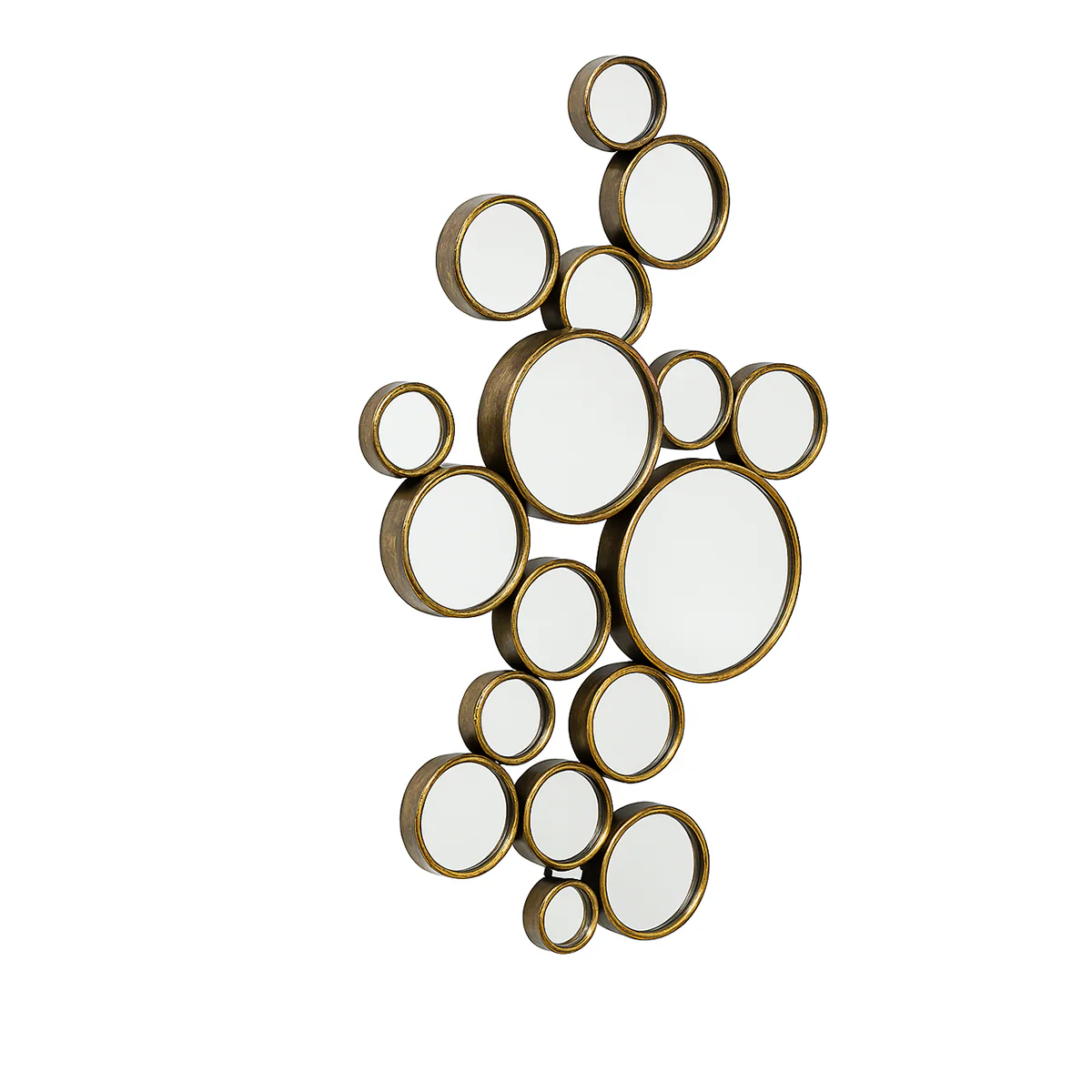 Gold Multi Circle Wall Mirror 61cm x 103cm - Image 4