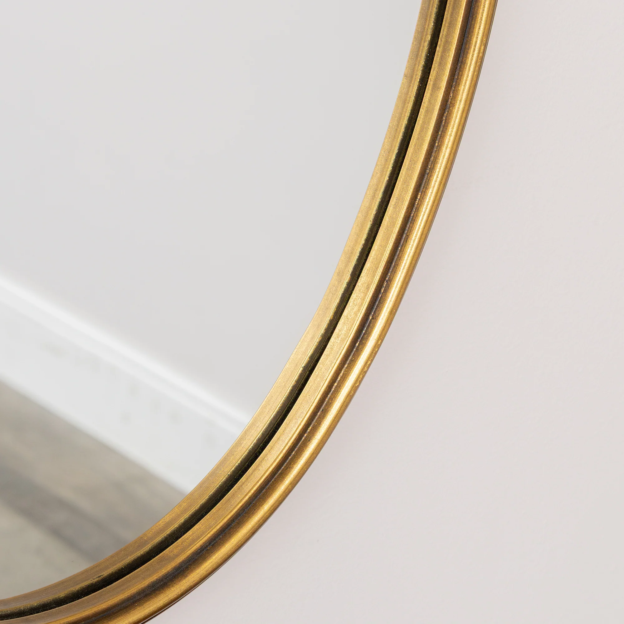 Gold Oval Metal Framed Wall Mirror - 60cm x 40cm - Image 3