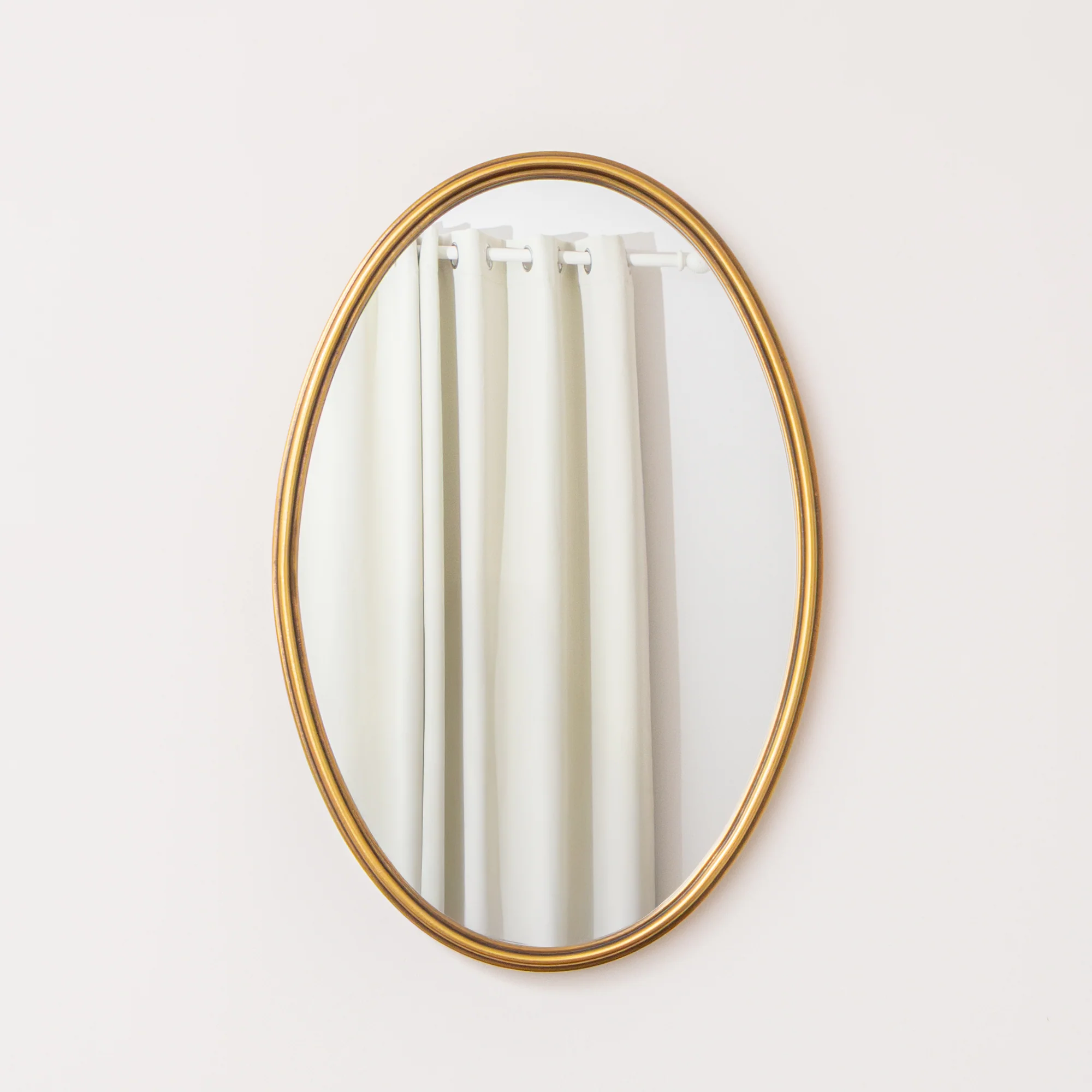 Gold Oval Metal Framed Wall Mirror - 60cm x 40cm - Image 4