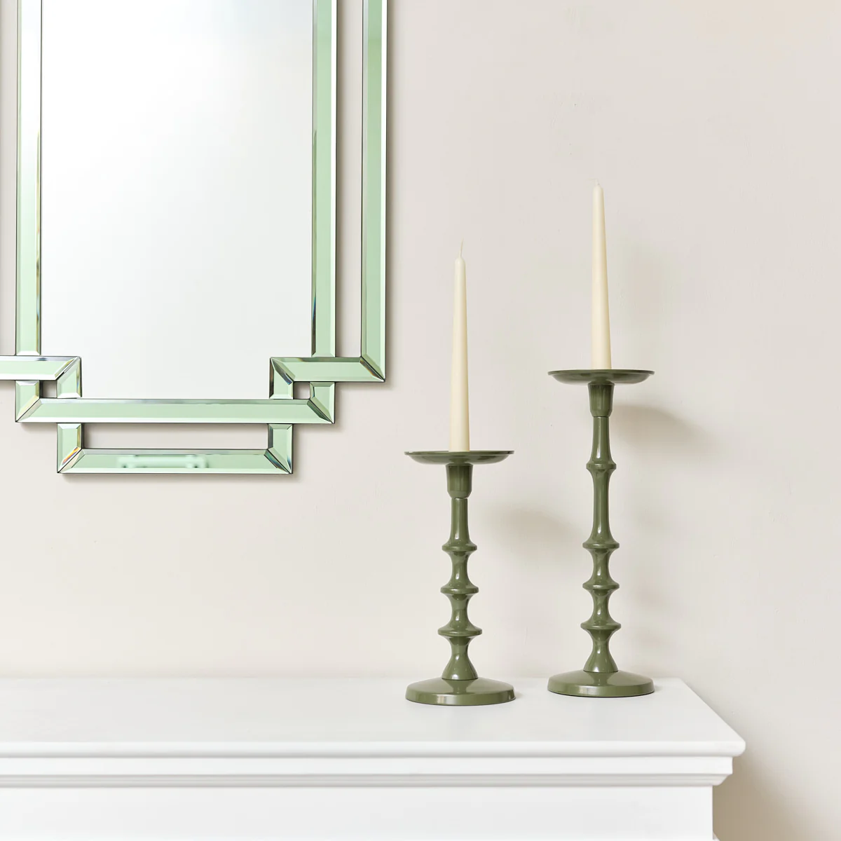 Green Glass Art Deco Rectangle Wall Mirror - 80cm x 50cm - Image 3