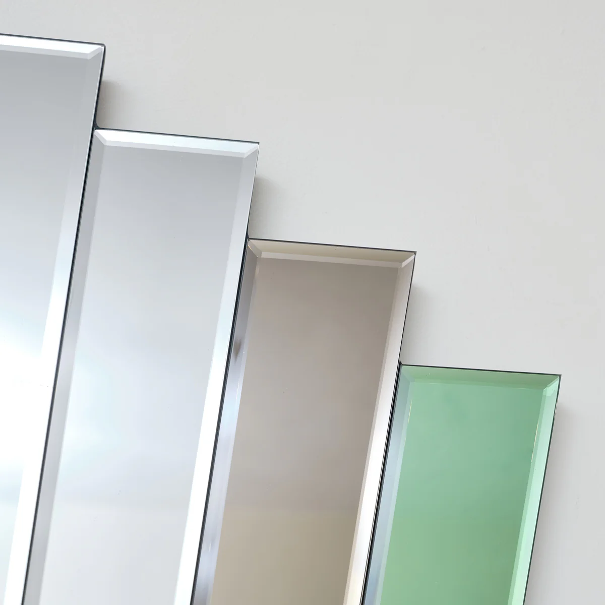 Green & Mocha Glass Art Deco Fan Wall Mirror 75cm x 68cm - Image 4
