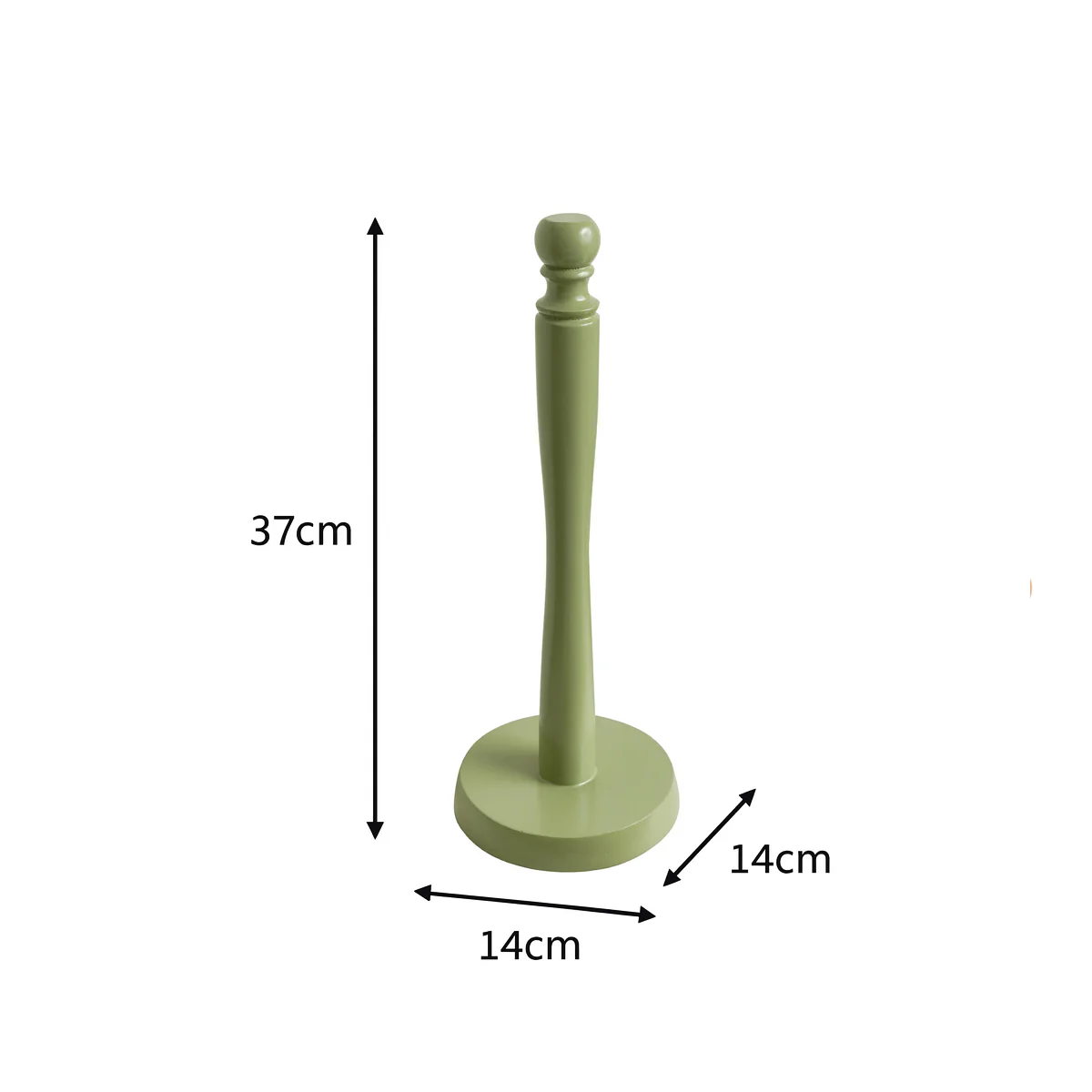 Green Painted Wooden Kitchen Roll Holder - 37cm - Image 5