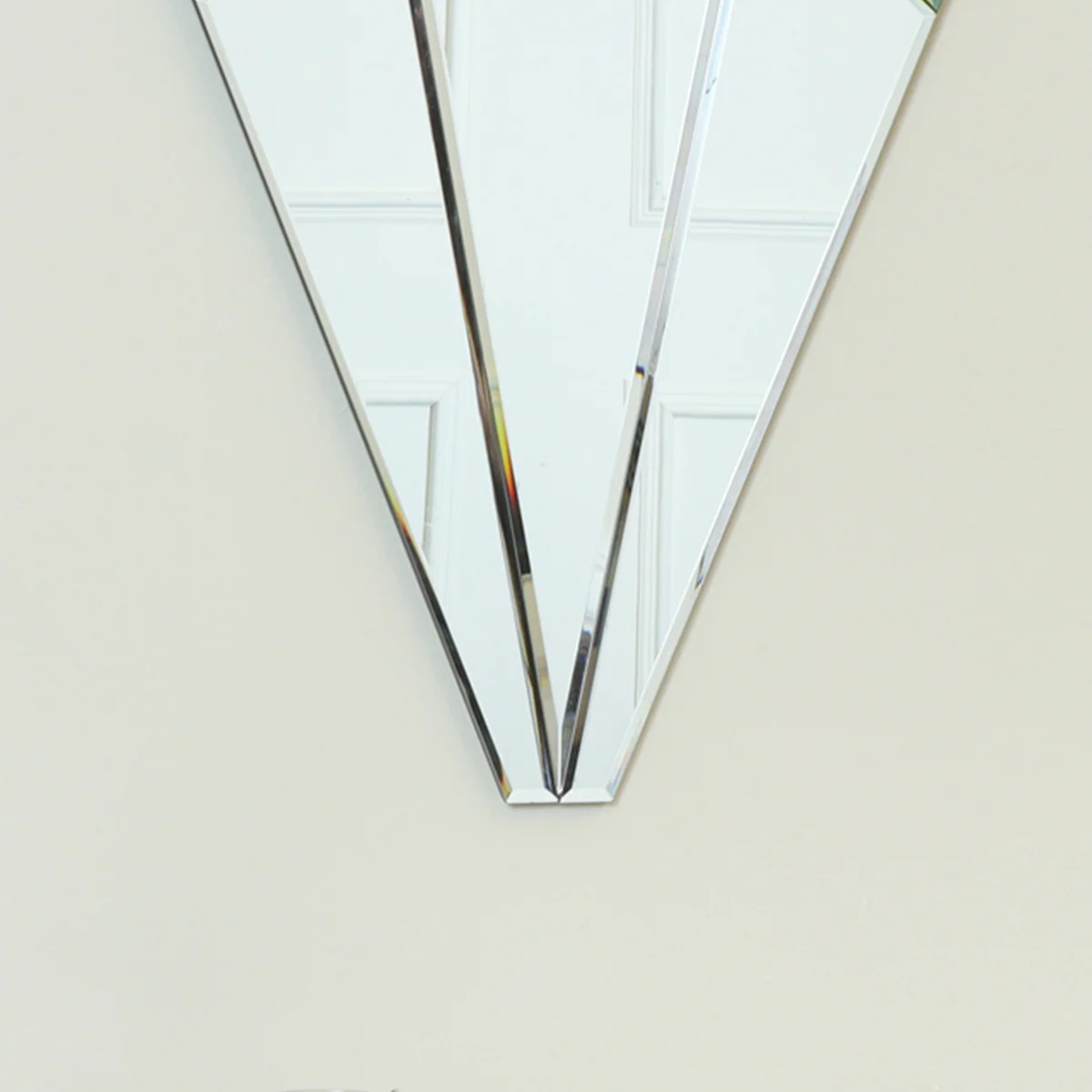 Green & Pink Glass Art Deco Fan Wall Mirror 60cm x 40cm - Image 3