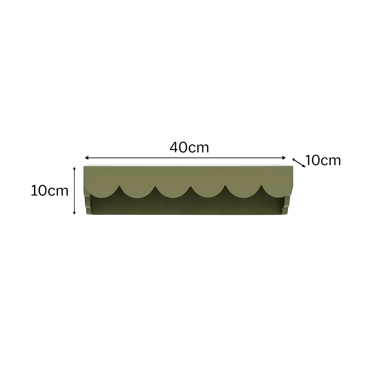 Green Scalloped Wall Storage Shelf - 40cm - Image 10