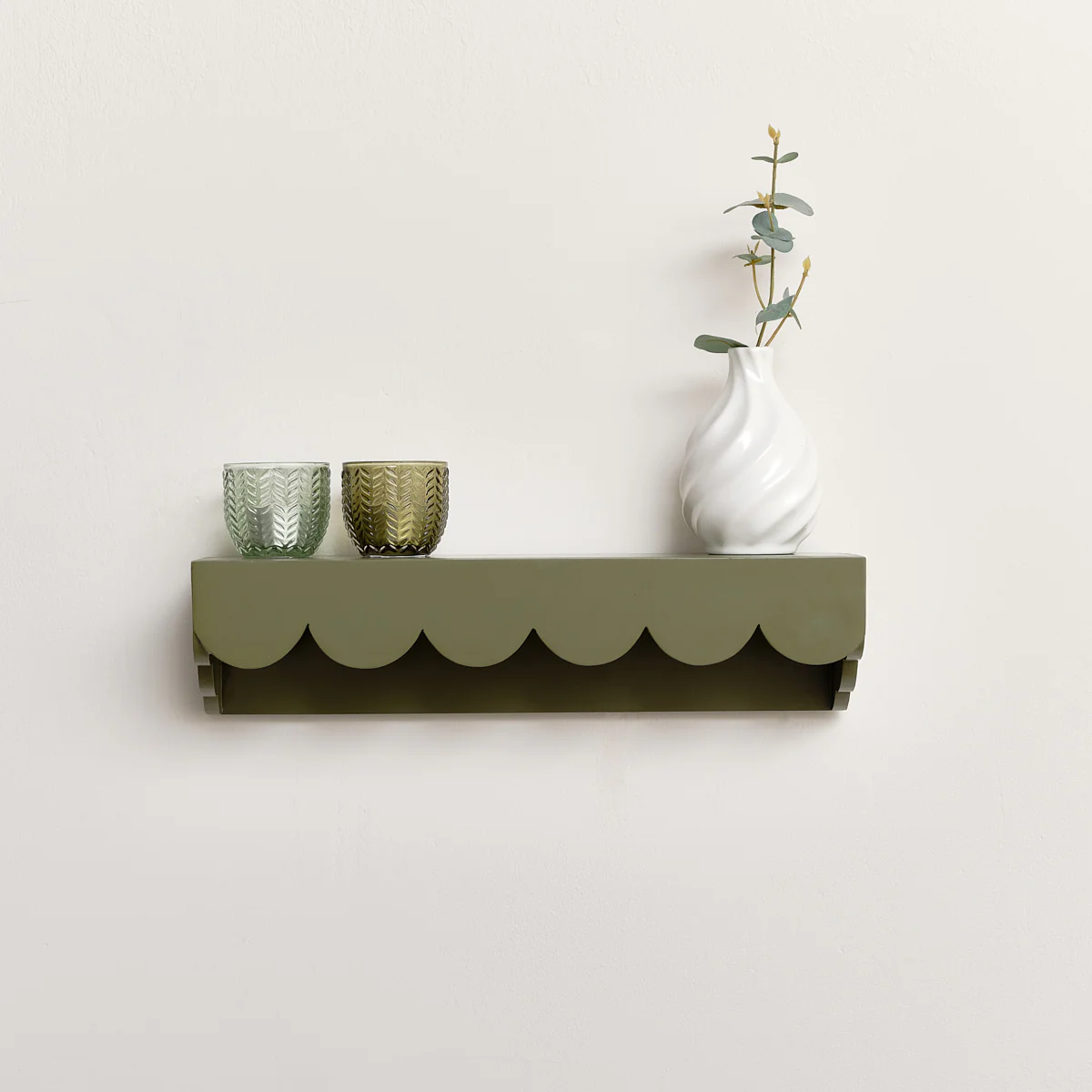 Green Scalloped Wall Storage Shelf - 40cm - Image 3