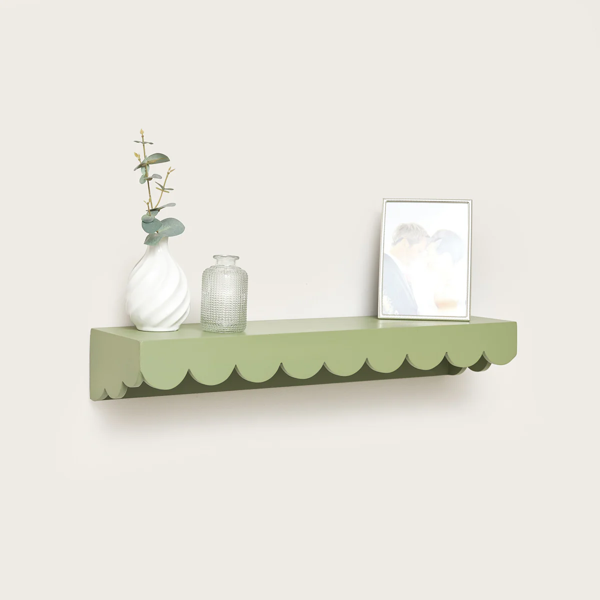 Large Green Scalloped Wall Storage Shelf - 61cm - Image 3