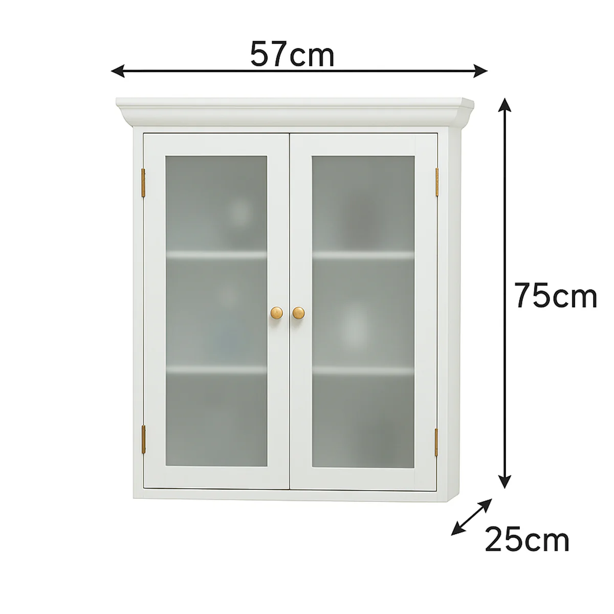 Grey Frosted Glass Fronted Wall Cabinet 75cm x 57cm - Image 10