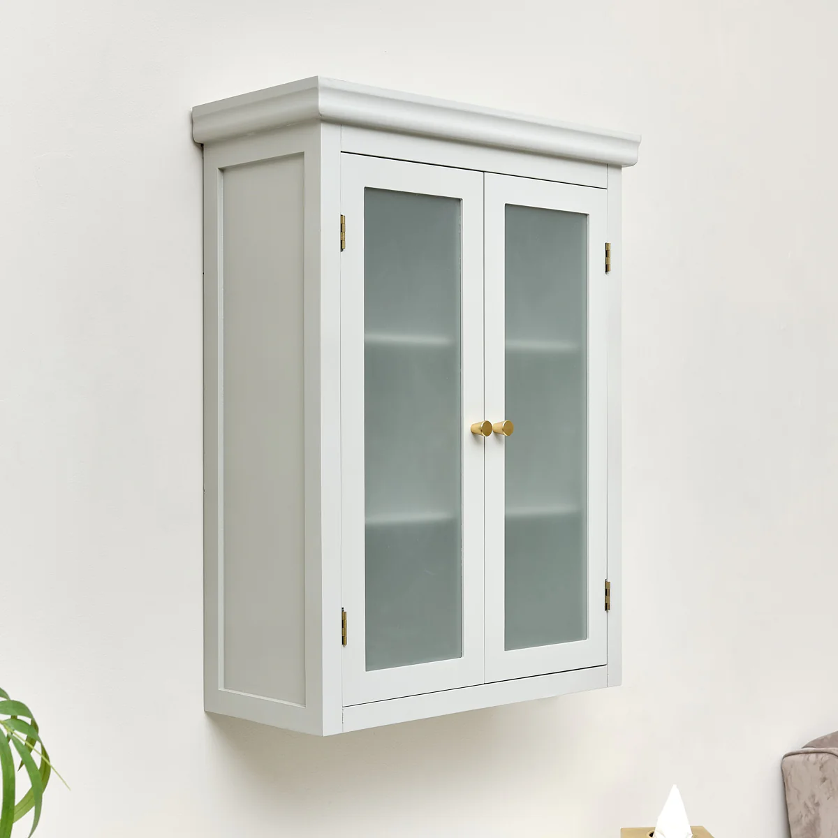 Grey Frosted Glass Fronted Wall Cabinet 75cm x 57cm - Image 5
