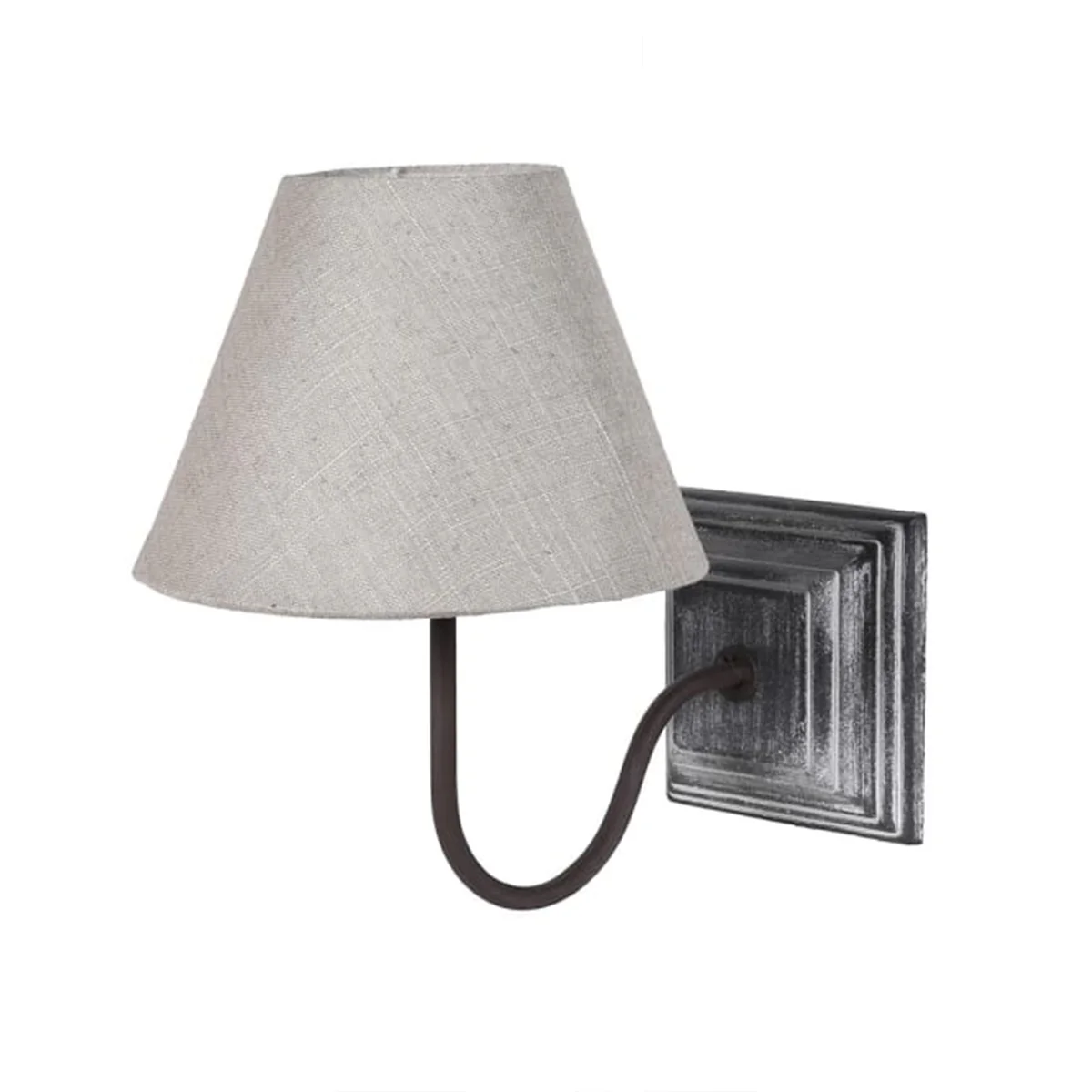 Grey Wash Wall Light with Linen Shade - Image 4