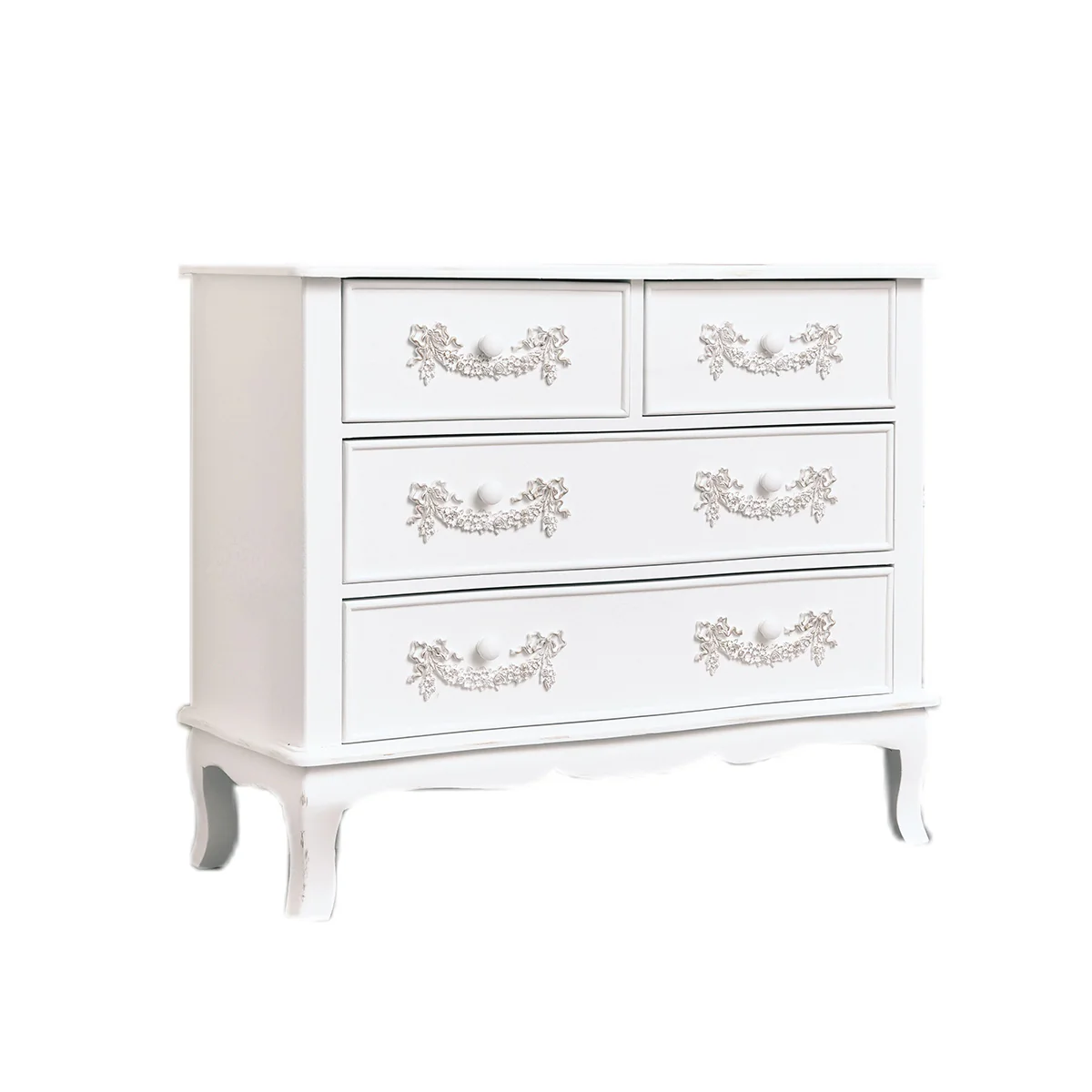 Antique White 4 Drawer Chest of Drawers - Pays Blanc Range - Image 9