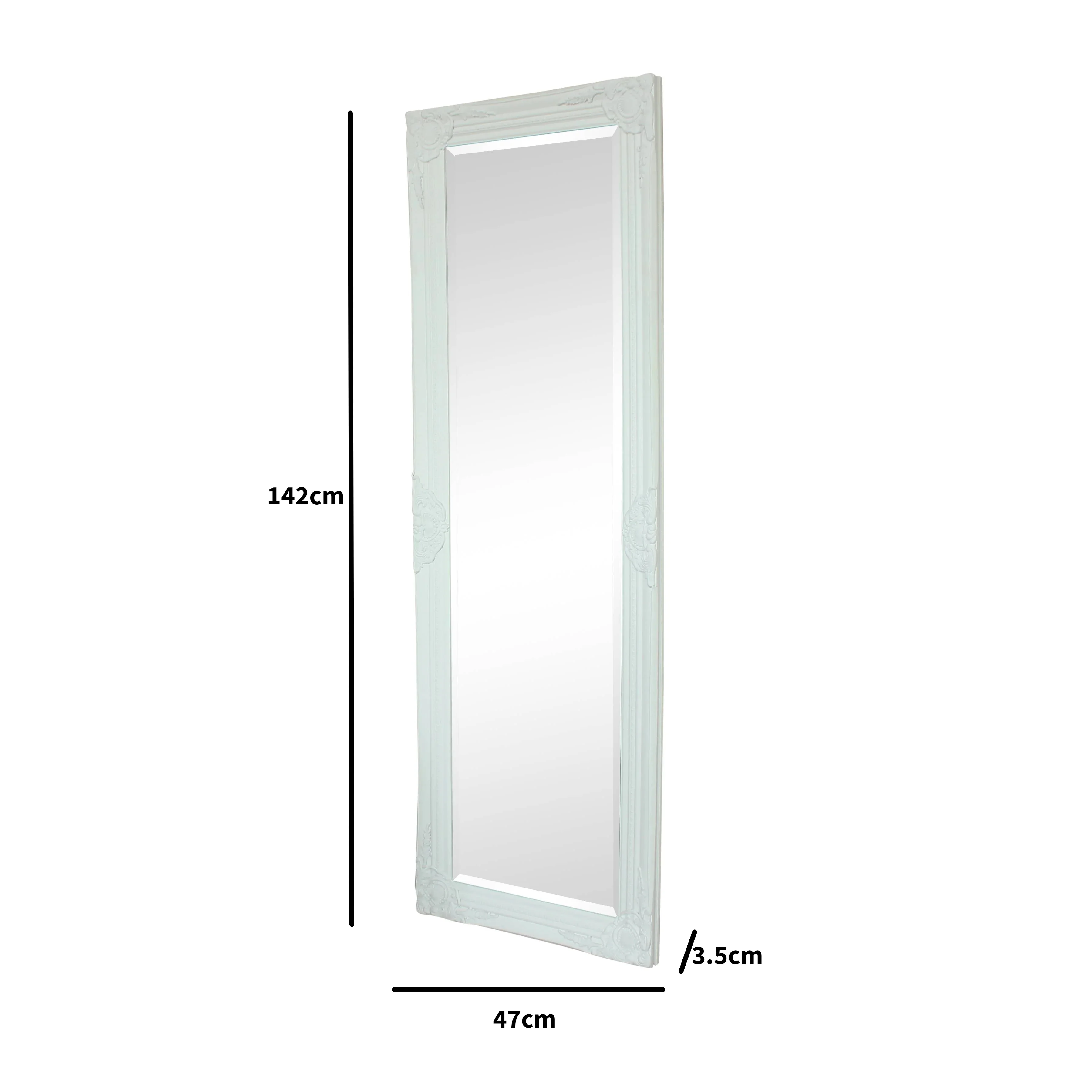 Cream Ornate Tall Slim Mirror 47cm x 142cm - Image 5