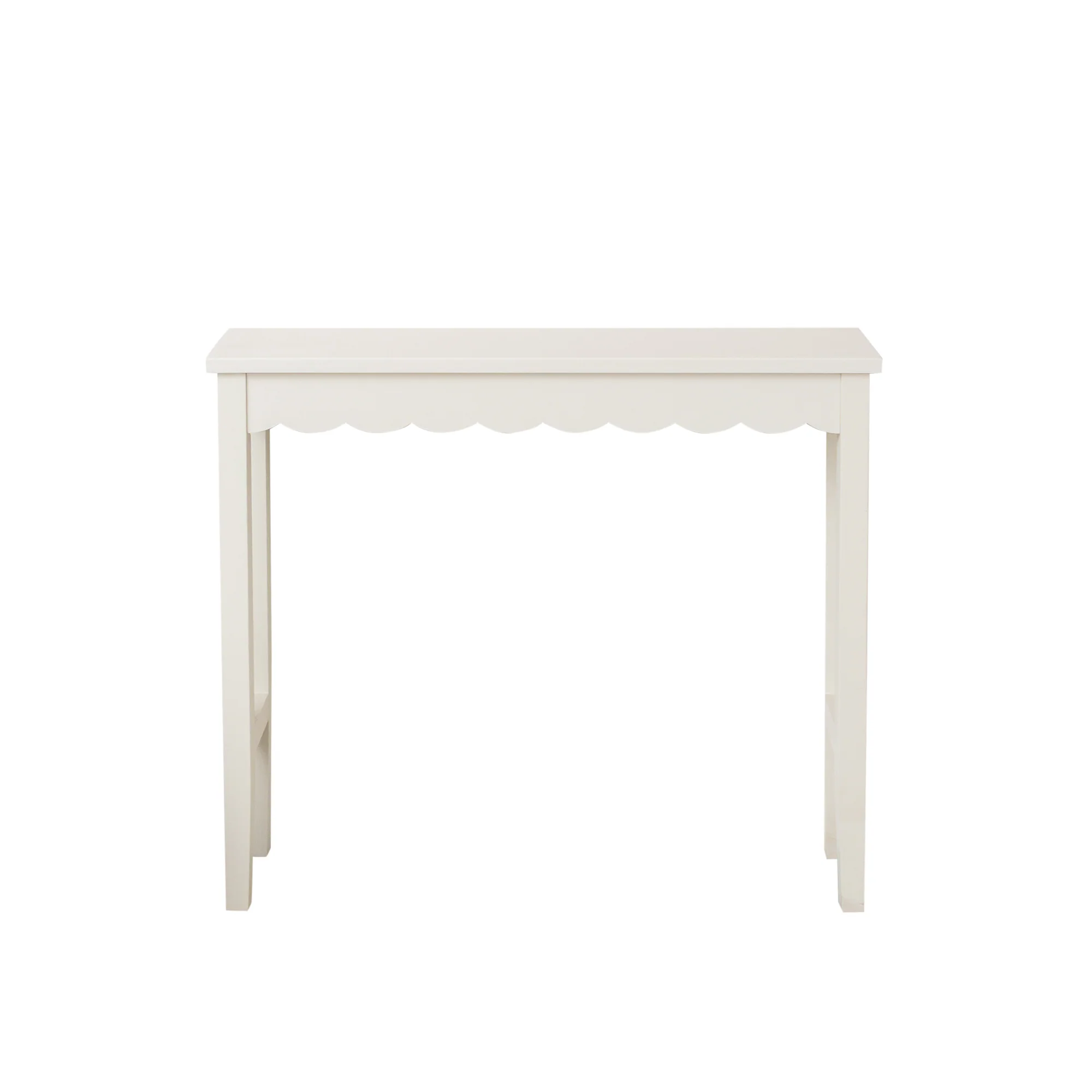 Ivory Scalloped Console Table - 93cm x 81cm - Image 8