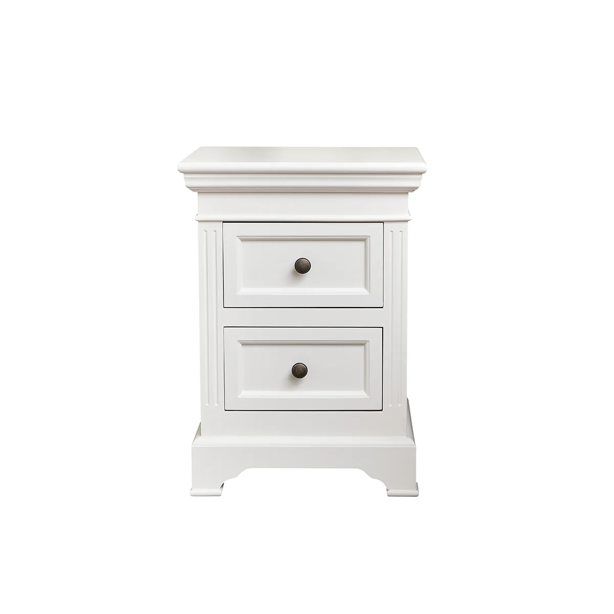 Ivory Two Drawer Bedside Table - Daventry Ivory Range - Image 6