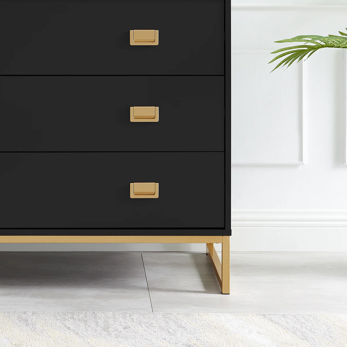 Large 3 Drawer Chest of Drawers - Elle Black Range - Image 2