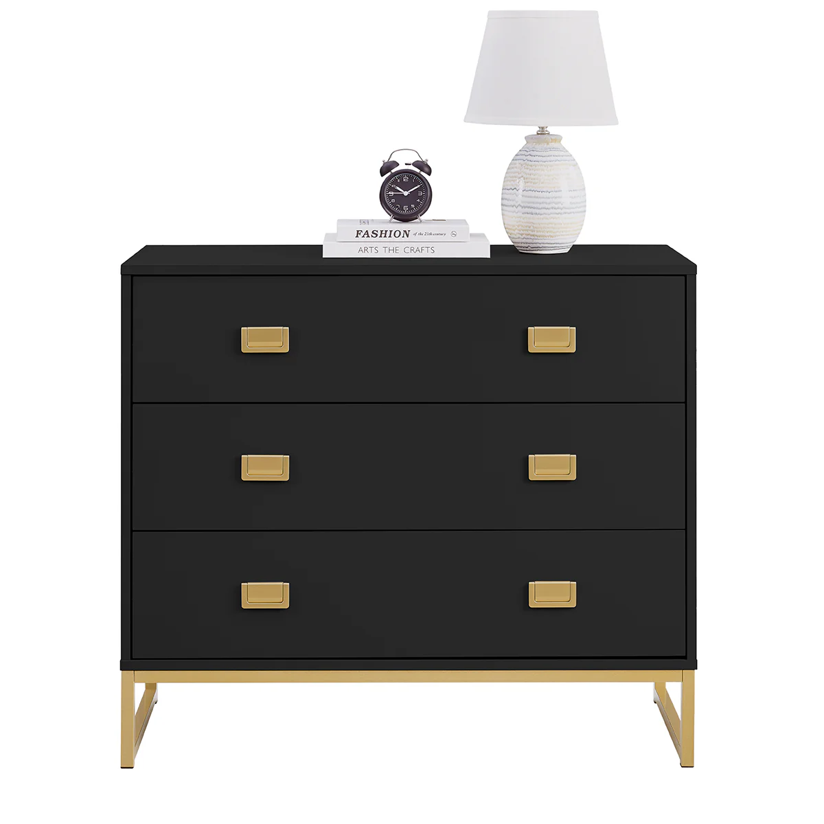 Large 3 Drawer Chest of Drawers - Elle Black Range - Image 4