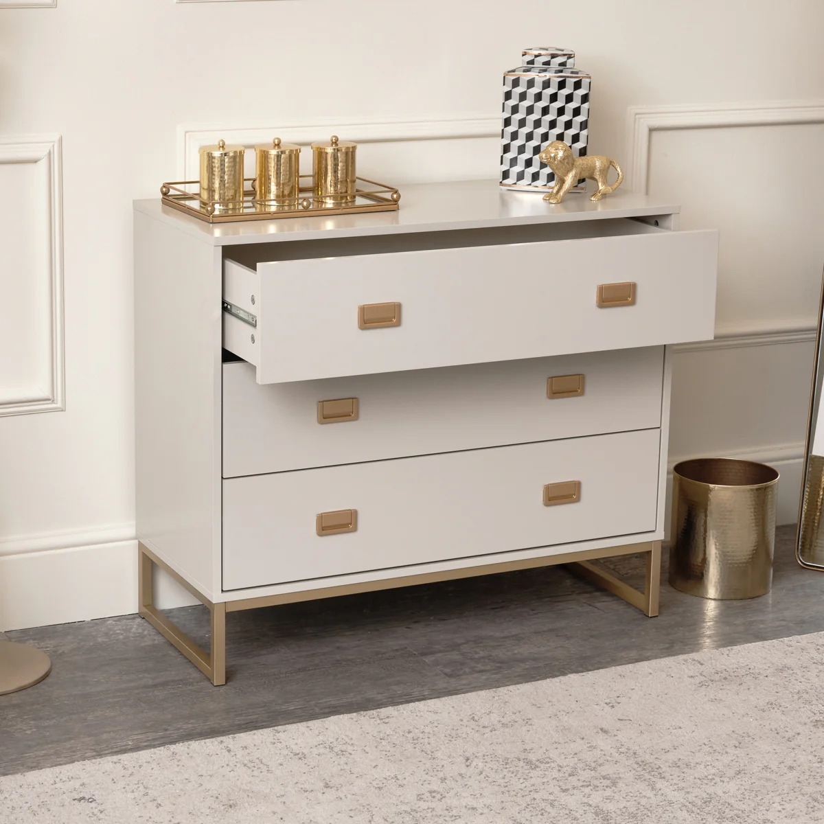Large 3 Drawer Chest of Drawers - Elle Stone Range - Image 2