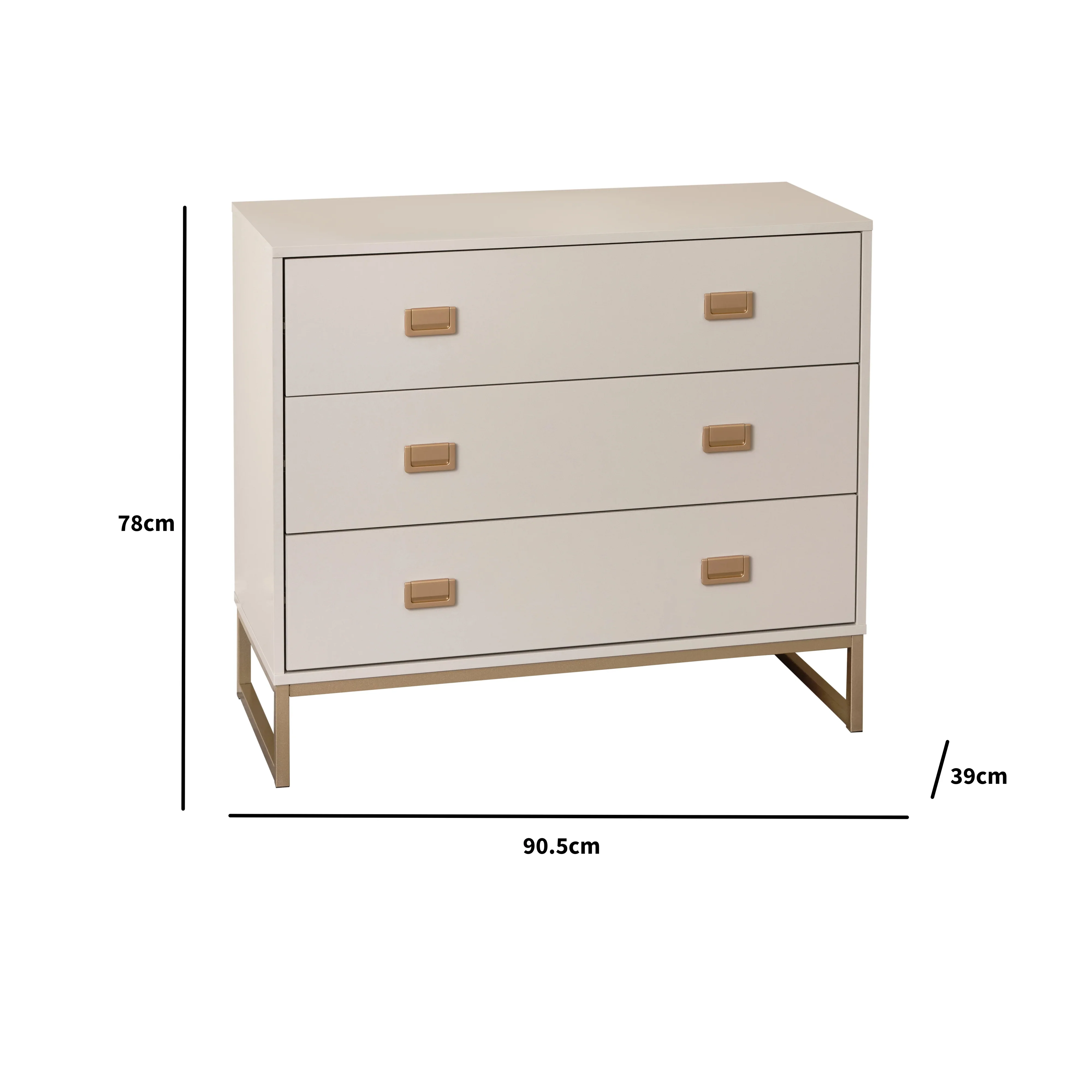 Large 3 Drawer Chest of Drawers - Elle Stone Range - Image 5