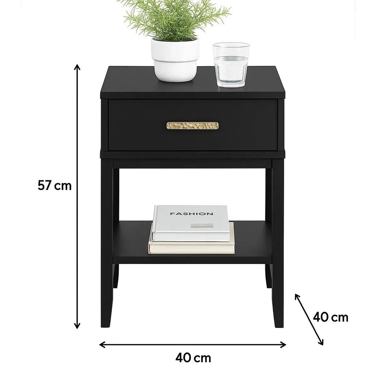 Large 3 Drawer Chest Of Drawers & Pair Of 3 Drawer Bedside Tables - Luna Black Range - Image 5