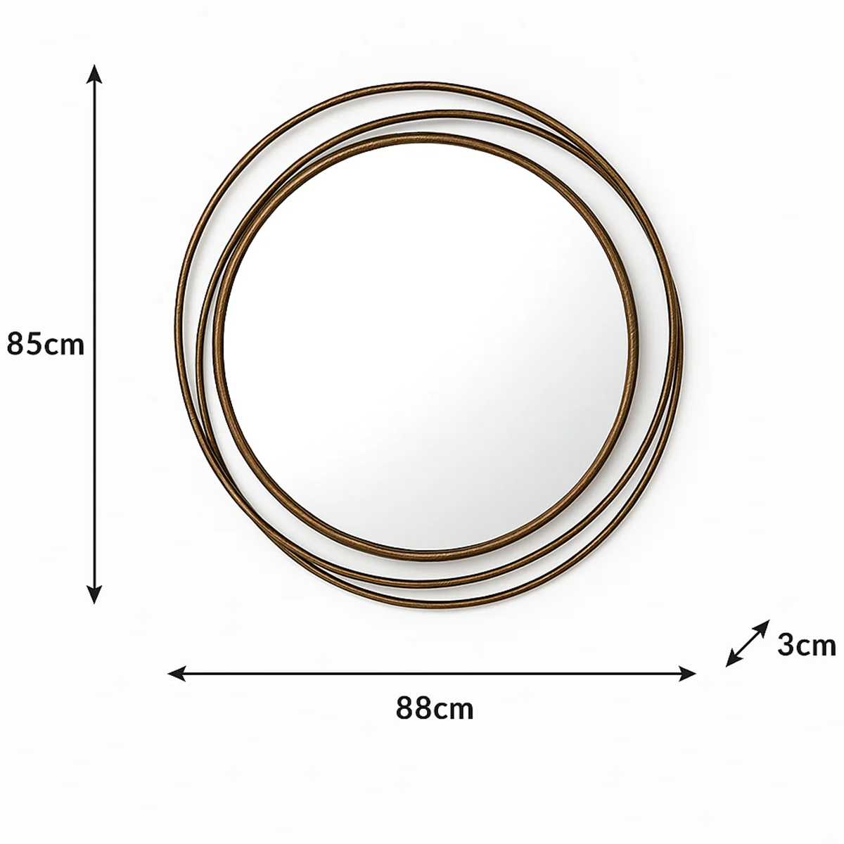 Large Antique Gold Swirl Wall Mirror - 88cm x 85cm - Image 6