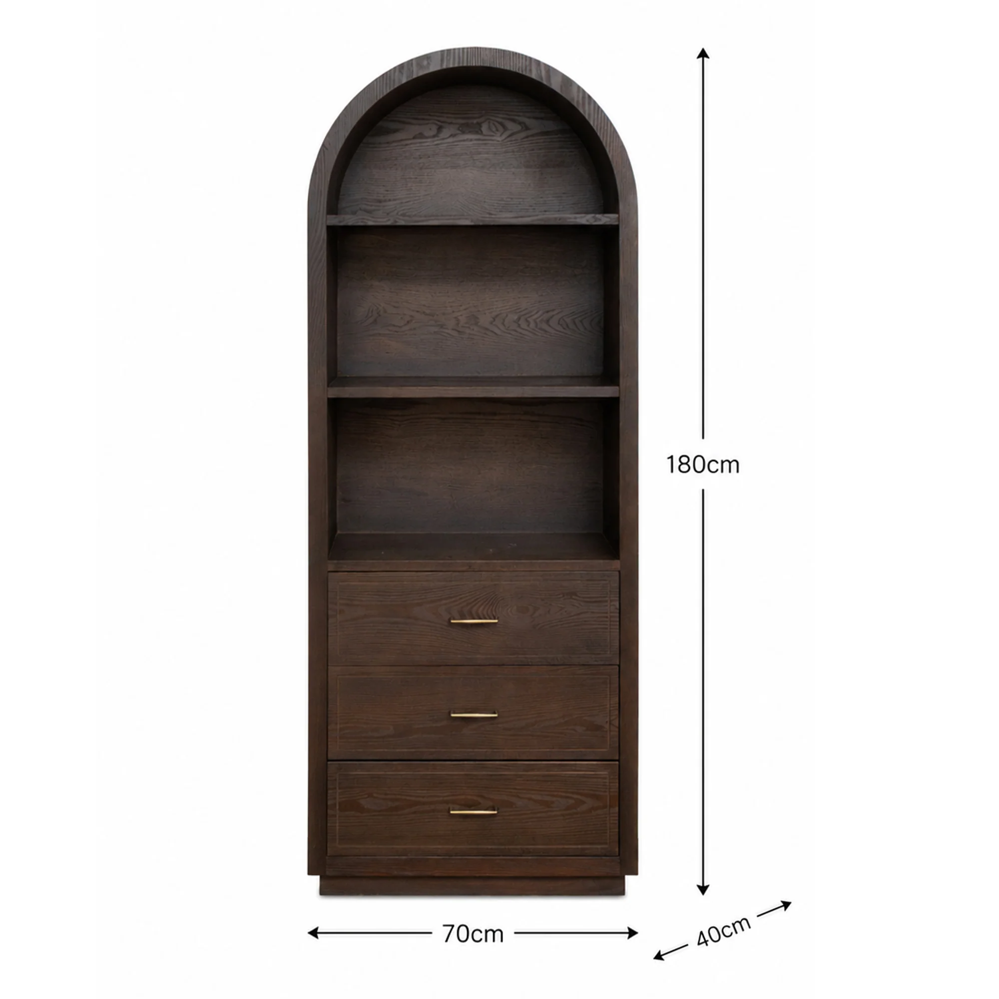 Large Arched Dark Wood Freestanding Storage Cabinet - Kingsley Range - Image 10