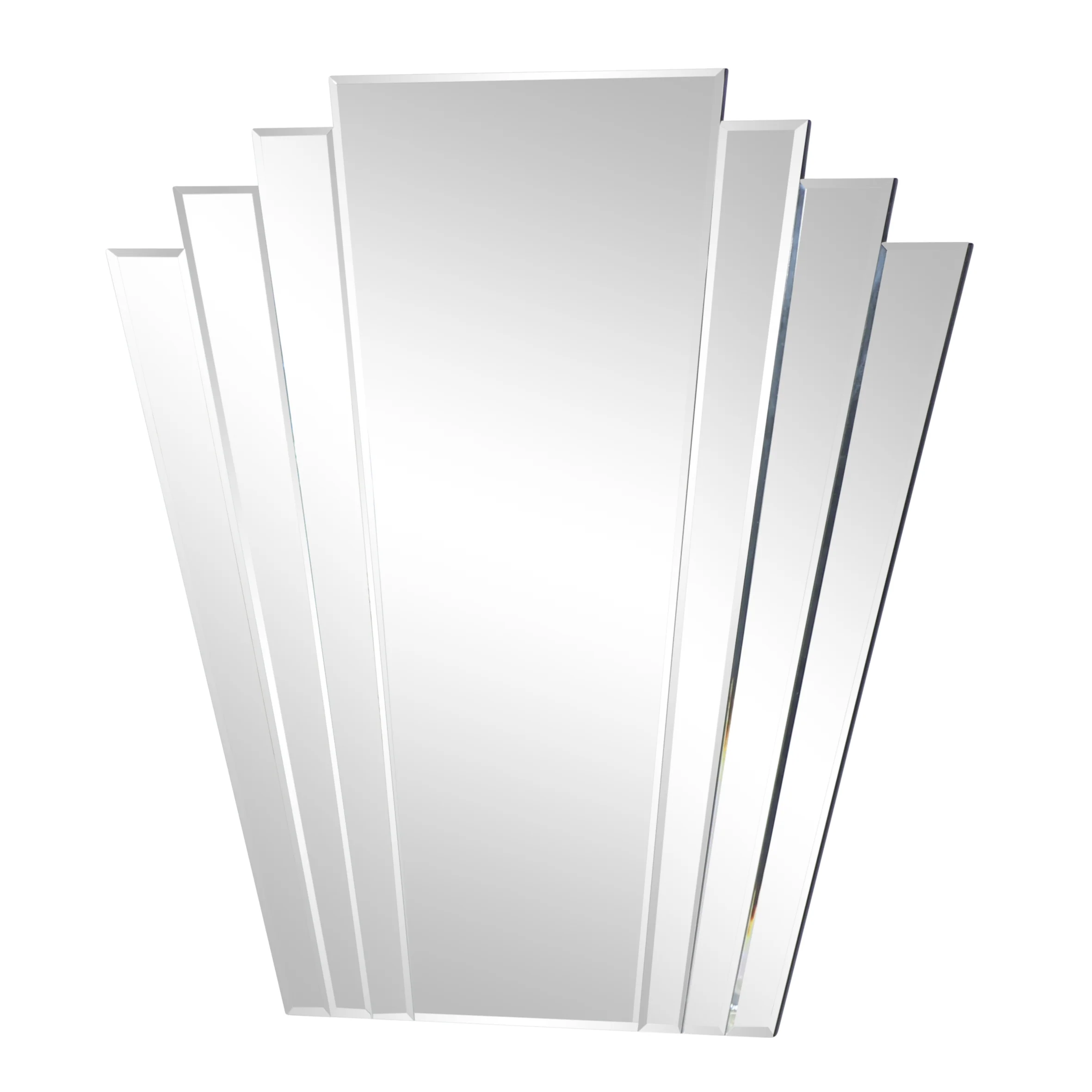 Large Art Deco Fan Frameless Wall Mirror - Image 6