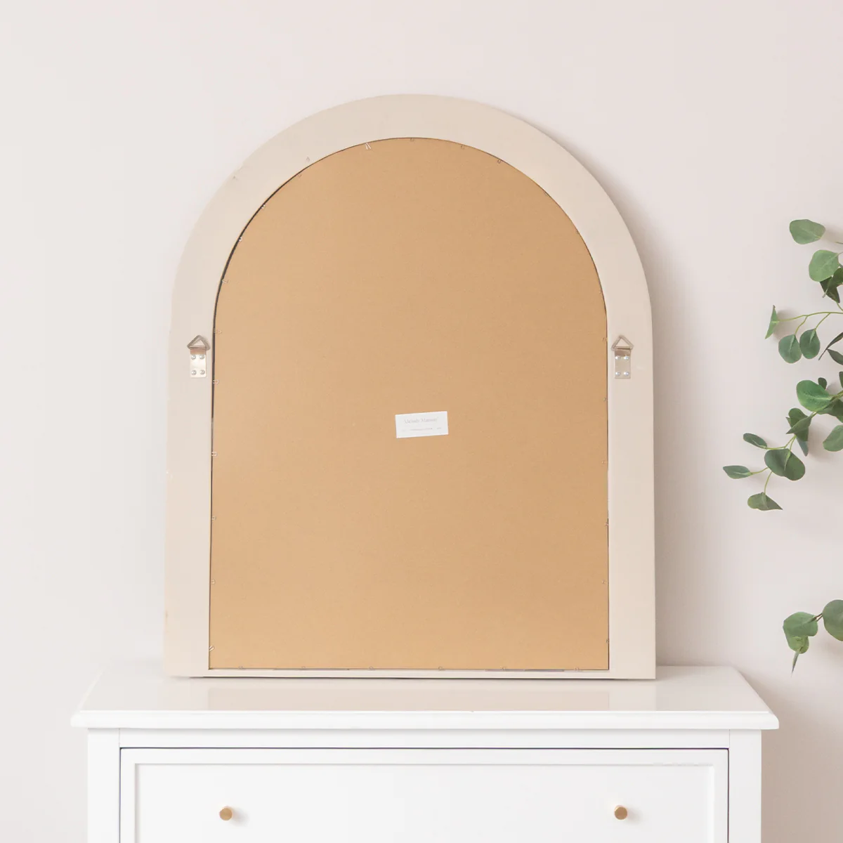 Large Beige Arched Wall Mirror - 90cm x 75cm - Image 5