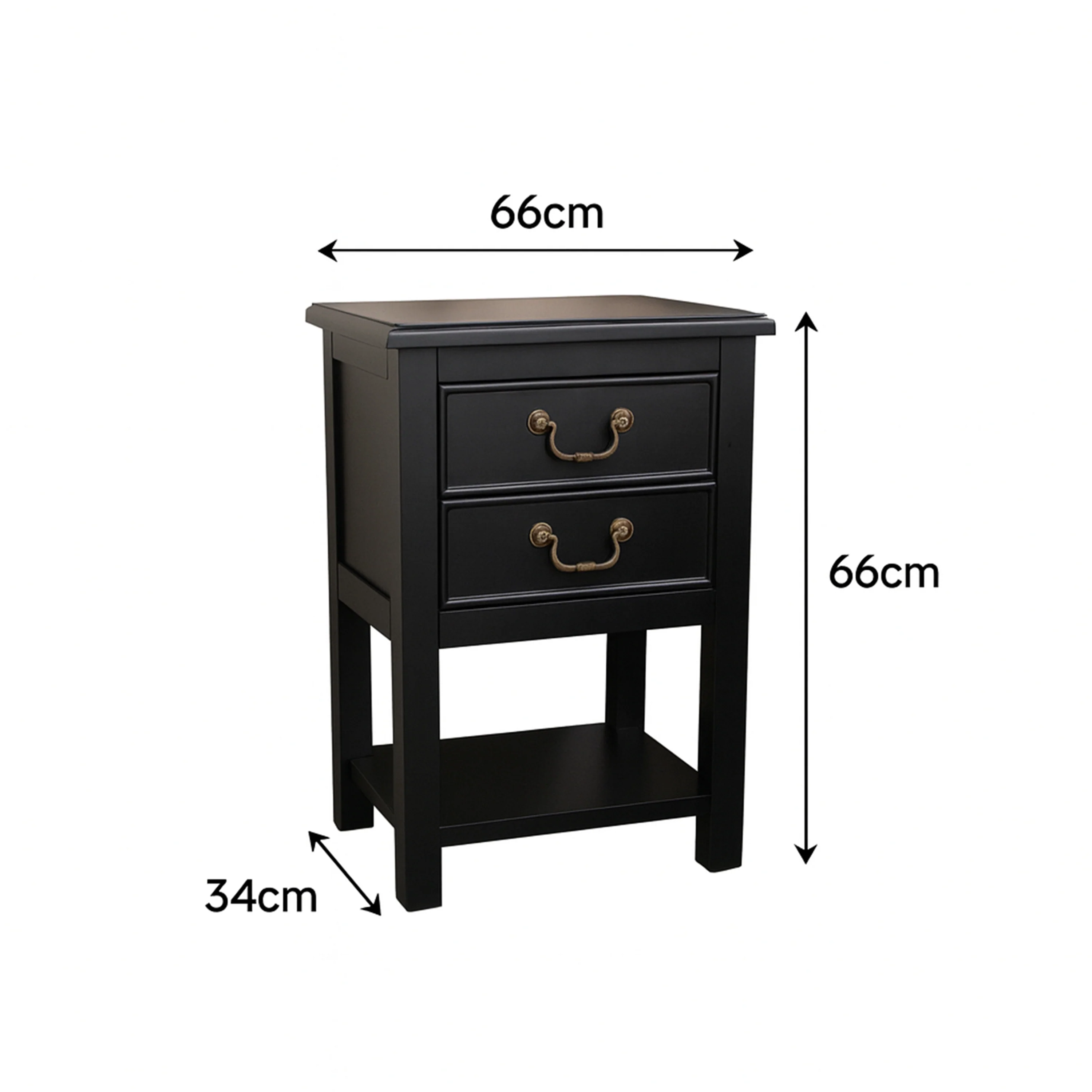 Large Black 4 Drawer Chest of Drawers & Pair of Bedside Tables - Briggs Range - Image 9