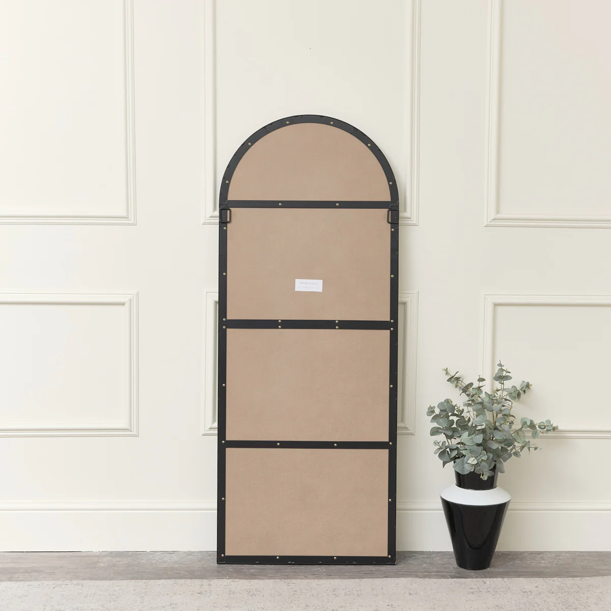 Large Black Arched Leaner Mirror 150cm x 60cm - Image 4