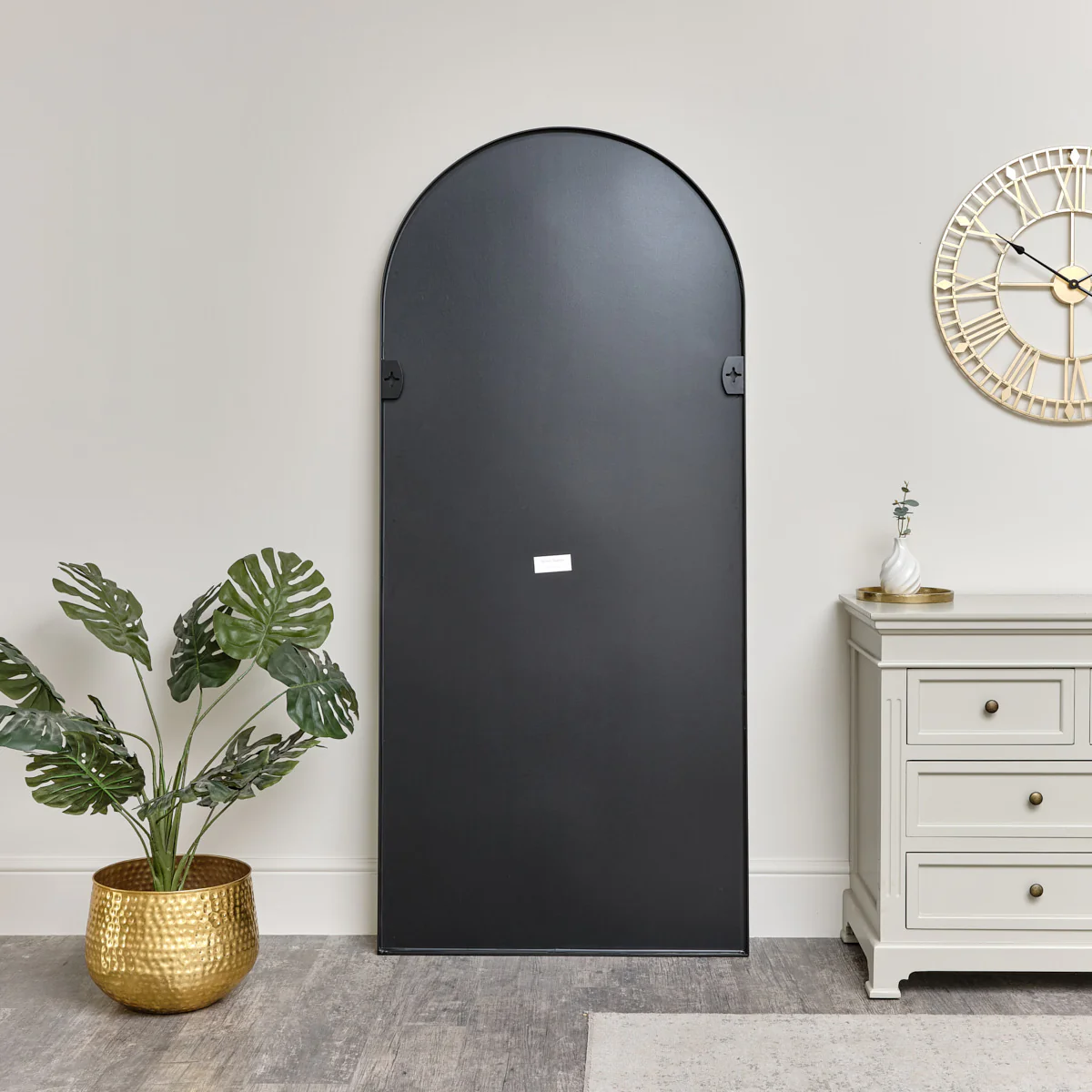 Large Black Arched Wall / Leaner Mirror - 180cm x 80cm - Image 4
