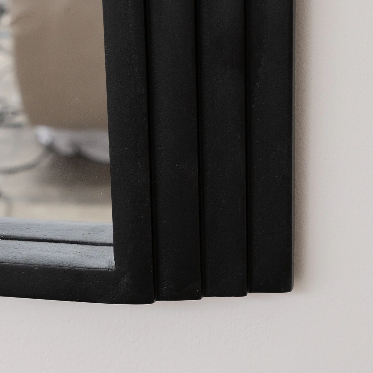 Large Black Arched Wall Mirror - 90cm x 75cm - Image 4