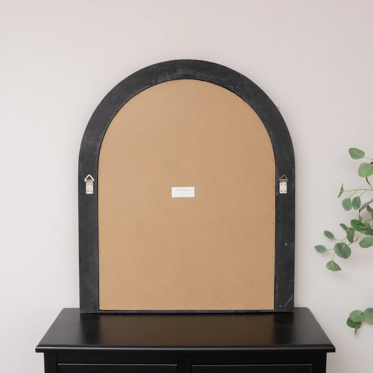 Large Black Arched Wall Mirror - 90cm x 75cm - Image 5