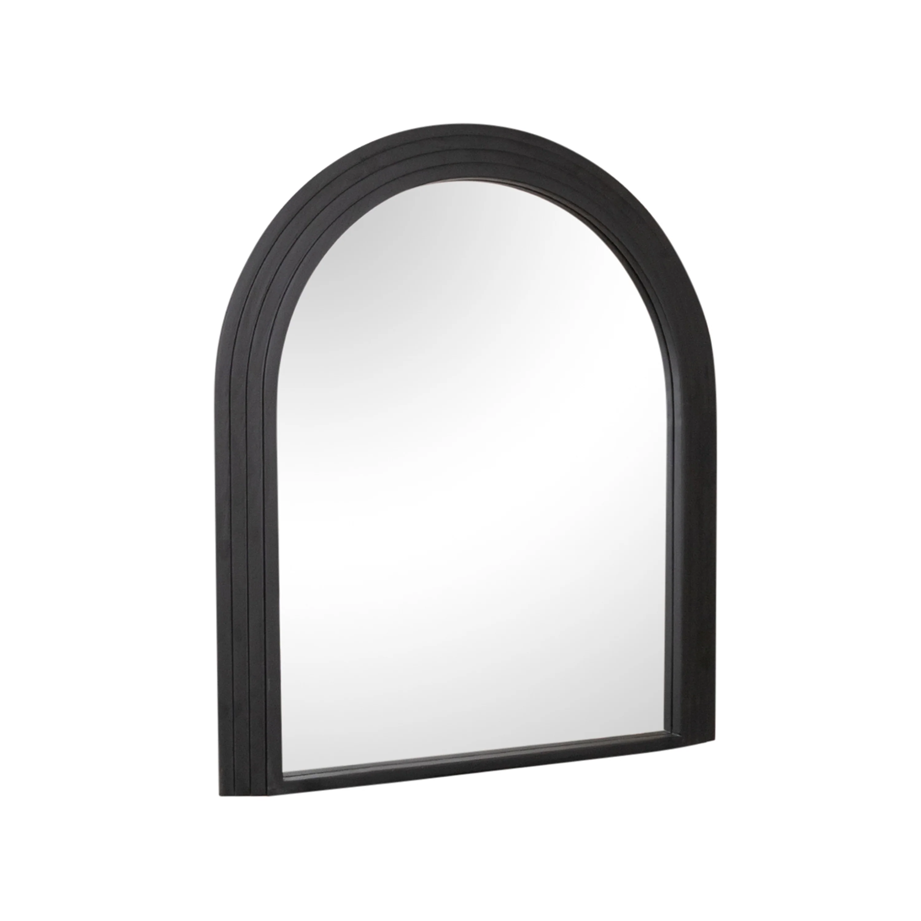 Large Black Arched Wall Mirror - 90cm x 75cm - Image 7