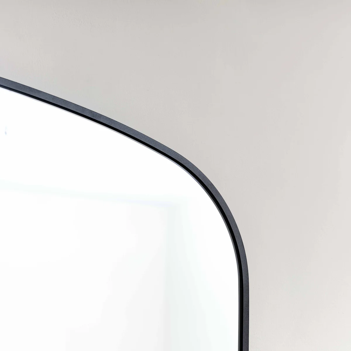 Large Black Framed Arched Wall Mirror 92cm x 91cm - Image 3