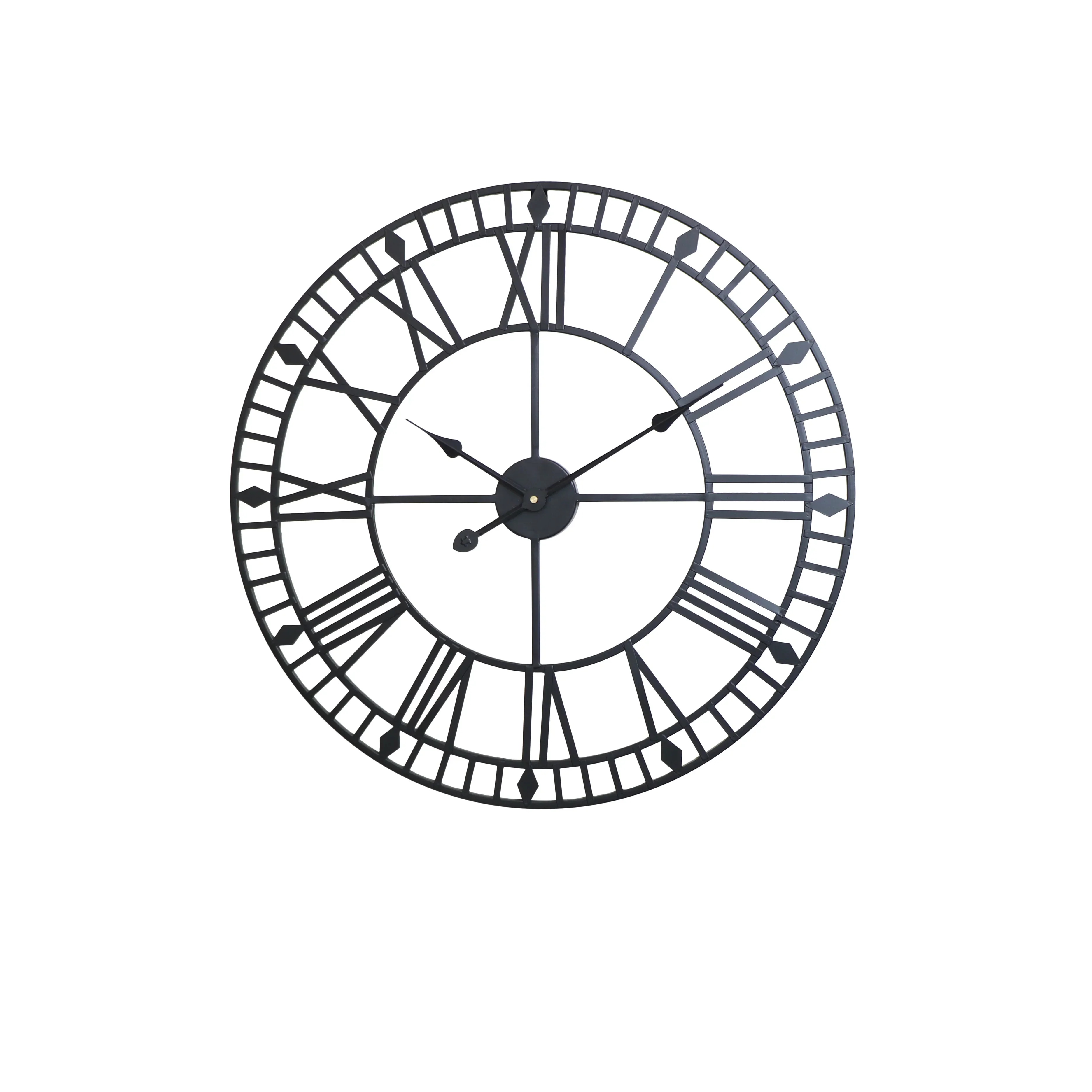Large Black Iron Skeleton Wall Clock 88cm x 88cm - Image 4