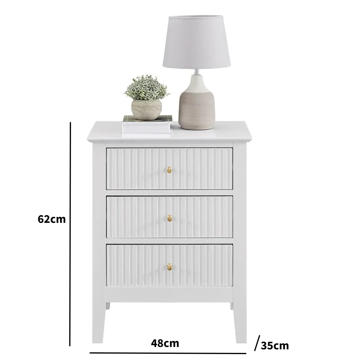 Large Chest of Drawers and Pair of Bedside Tables - Hales White Range - Image 8