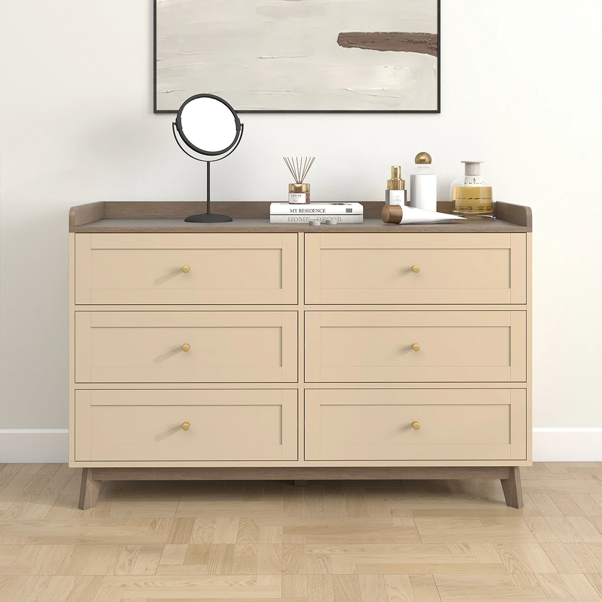 Large Cream 6 Drawer Chest of Drawers - Oswin Range - Image 4