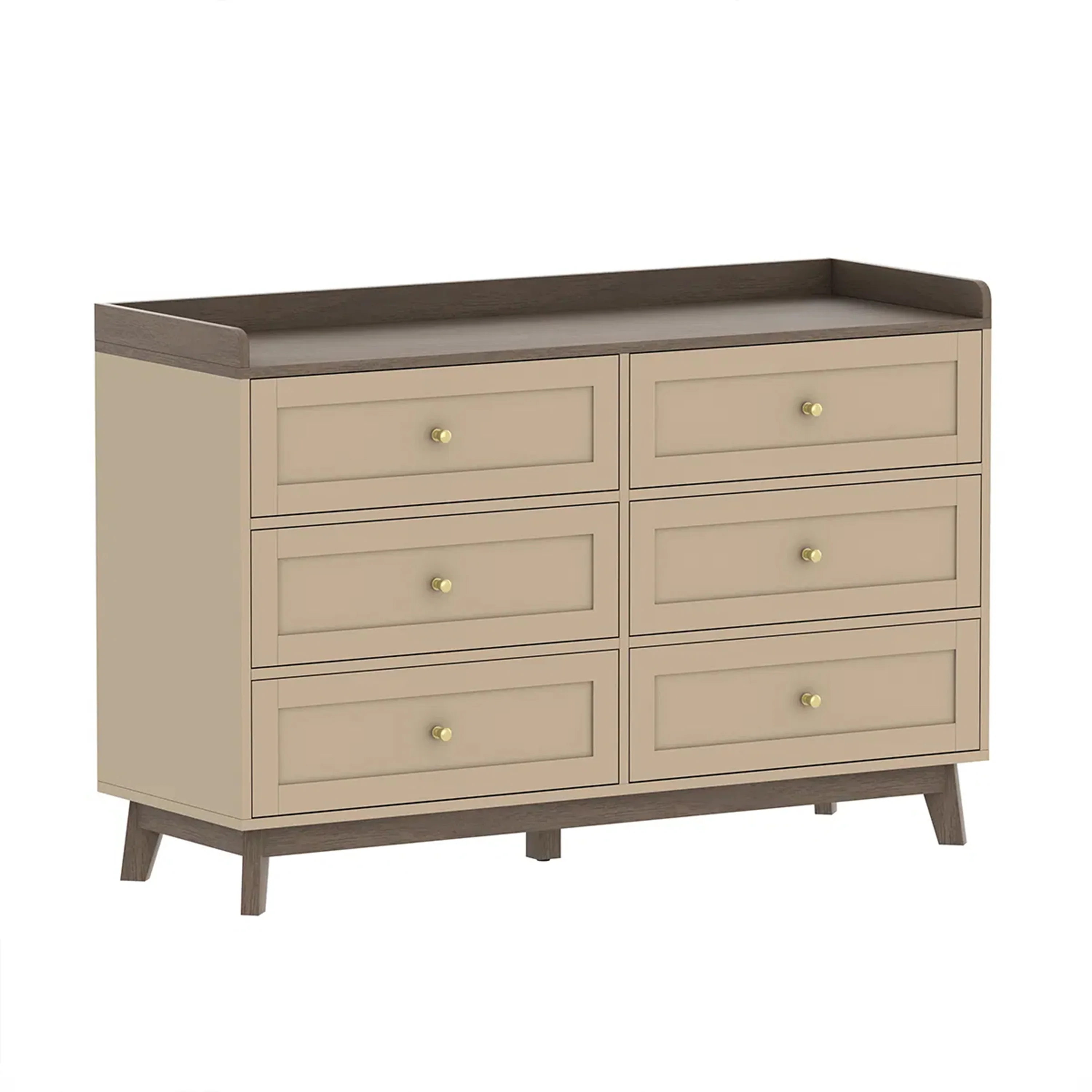 Large Cream 6 Drawer Chest of Drawers & Pair Of 3 Drawer Bedside Tables - Oswin Range - Image 10